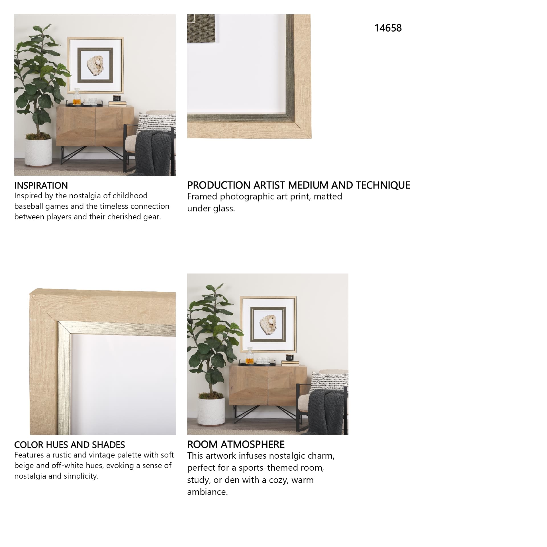 Fielders Choice by Mercana Studio a Framed Photo Art Print Matted under Glass — in a styled room
