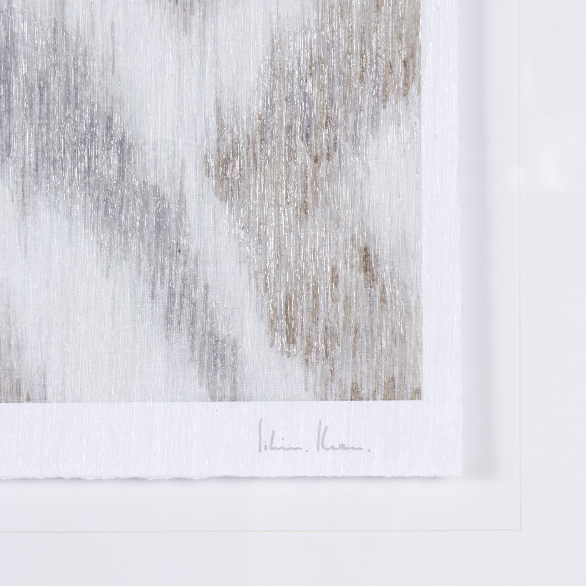 Ikat Patterns IV by Silvia Krause a Hand Embellished Textured Framed Art Print Matted under Glass — product photograph