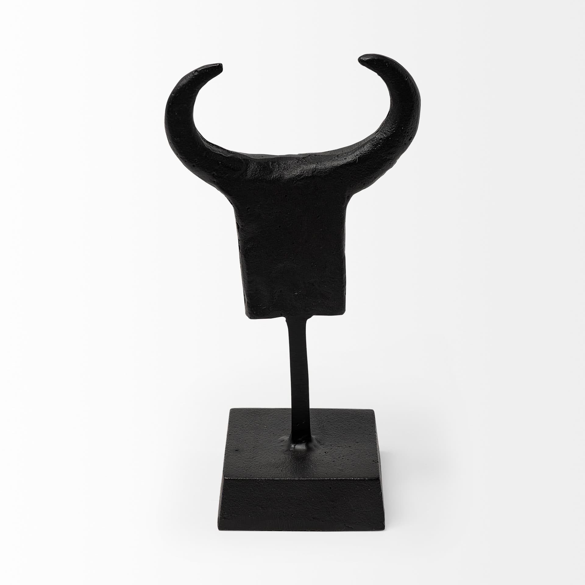 Caleb 4L x 5W Black Metal Tribal Figurine — product photograph