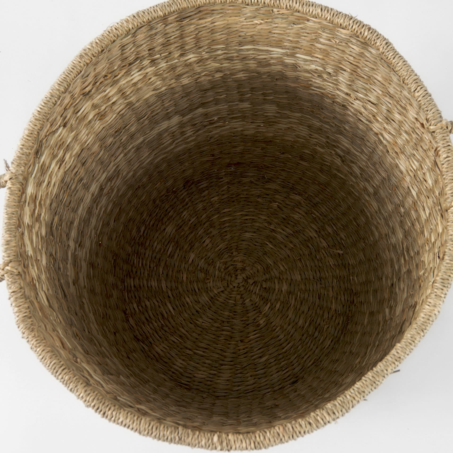 Bradley (Set of 2) Light Brown W/Striped Seagrass Basket W/ Handles — product photograph