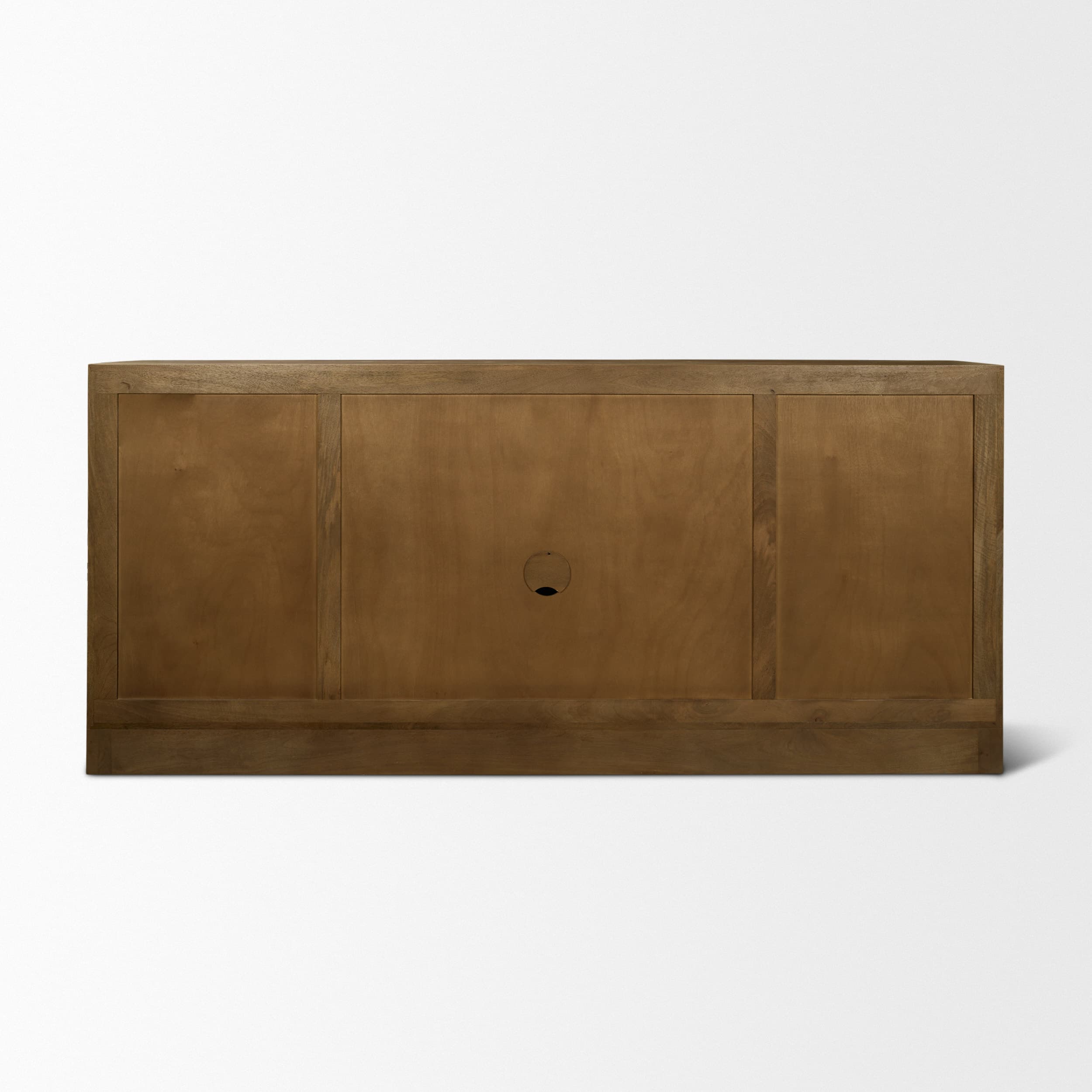Suri Mid Brown Wood w/ Glass 4-Door Closed Sideboard — product photograph