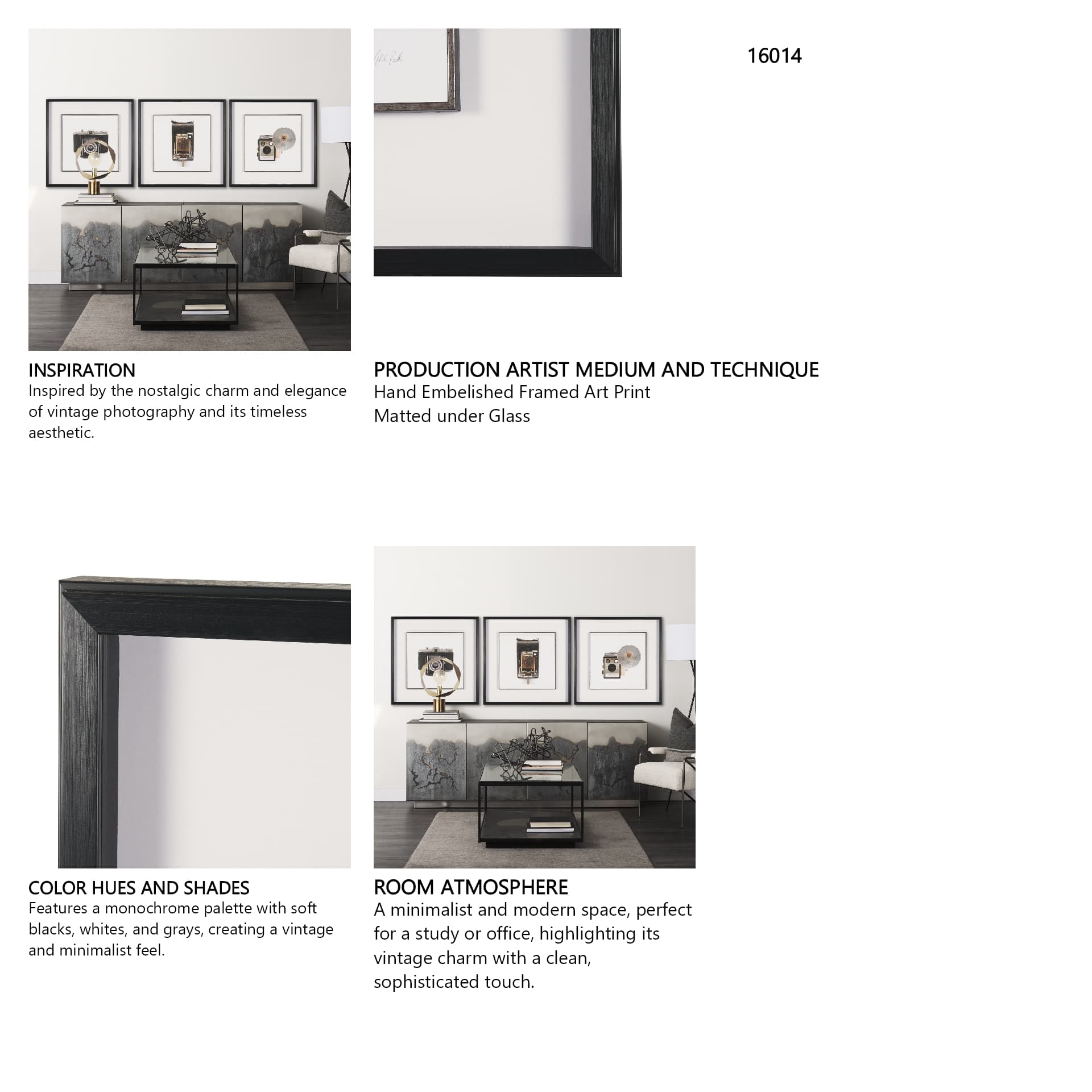Camera by Deborah Revell Hand Embelished Framed Art Print Matted under Glass — in a styled room