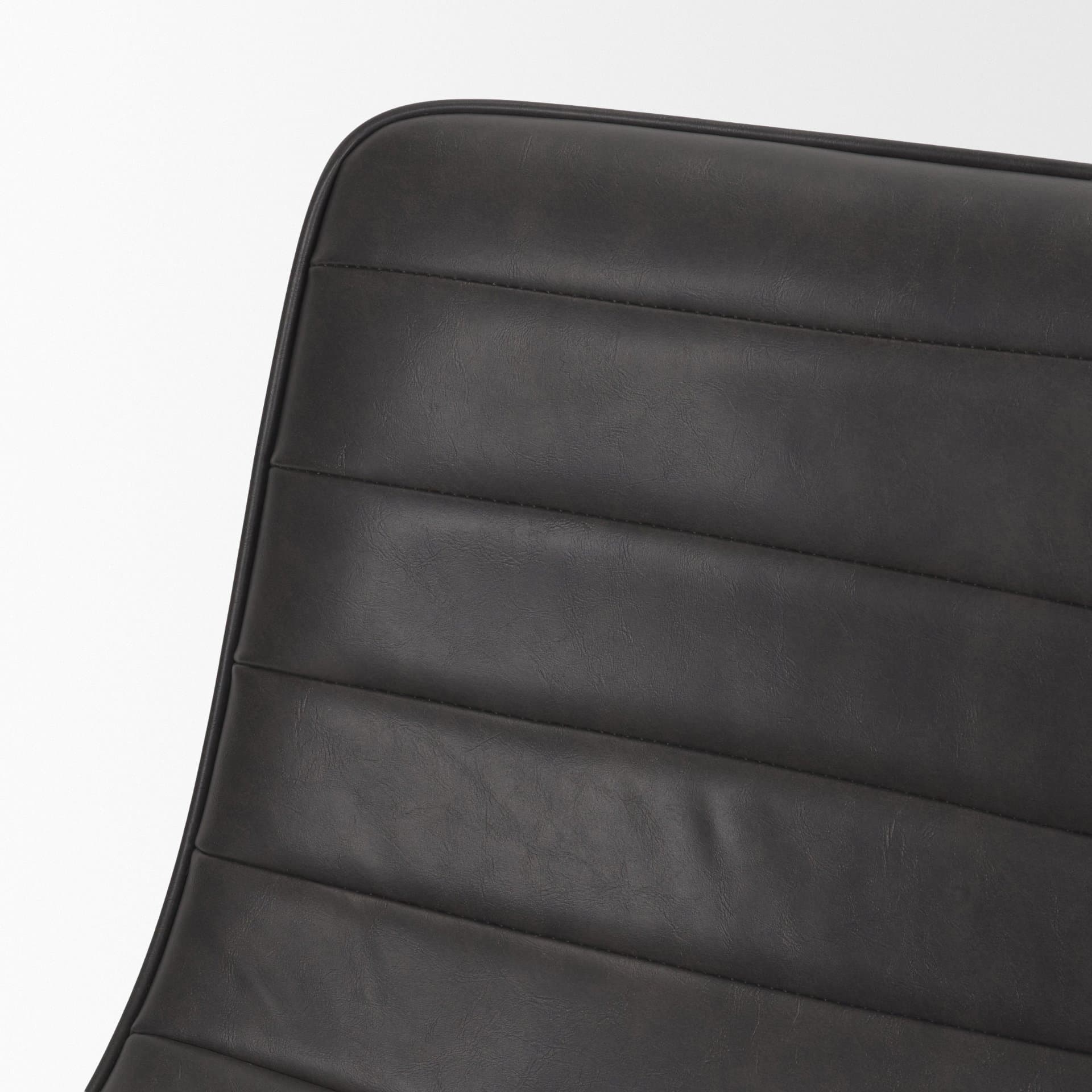 Thornton Solid Back Dining Side Chair | Faux Leather w/ Iron — product photograph