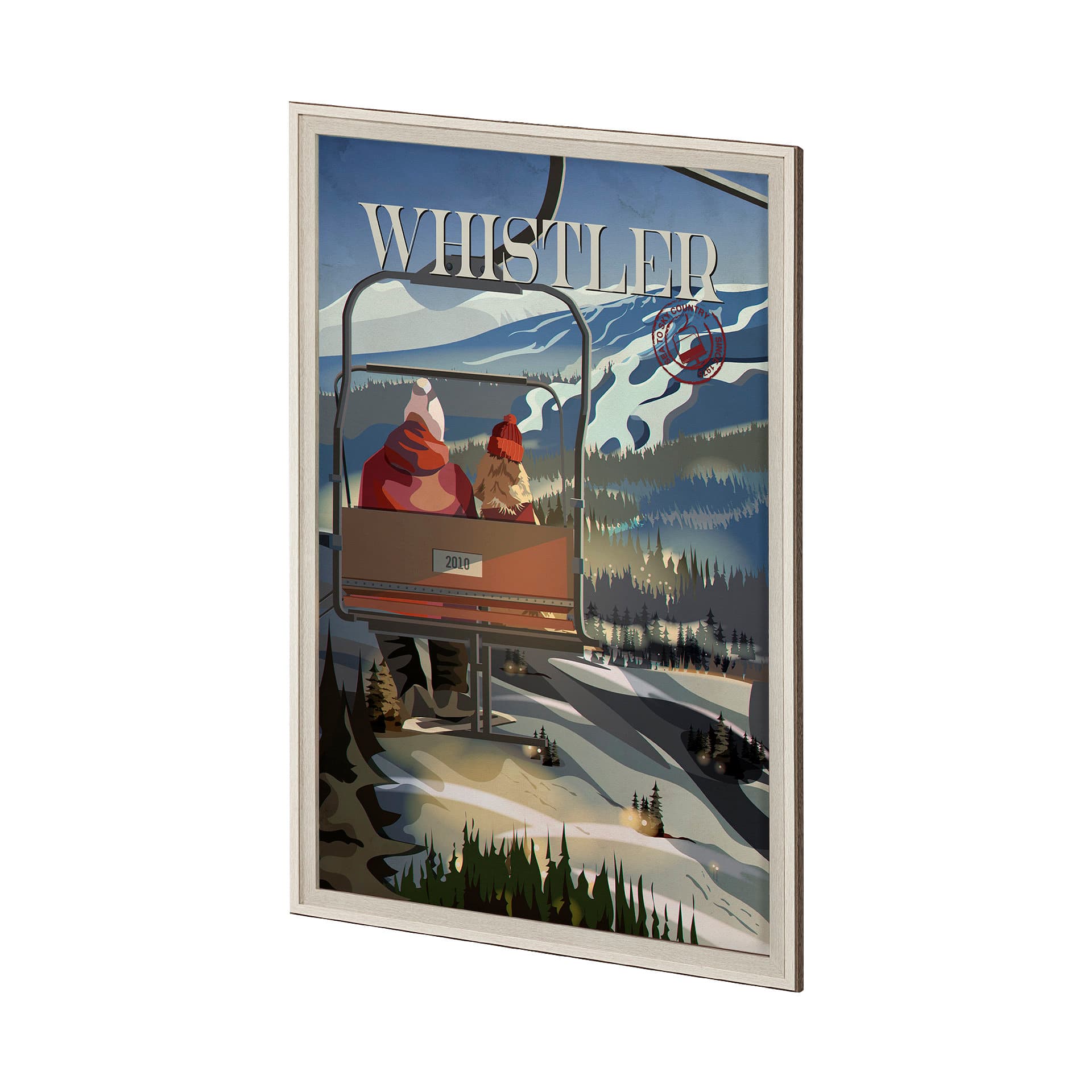 Whistler Go Canada (XL) by Mercana Studio a Hand Embellished Decograph Framed Art Print under Glass — product photograph