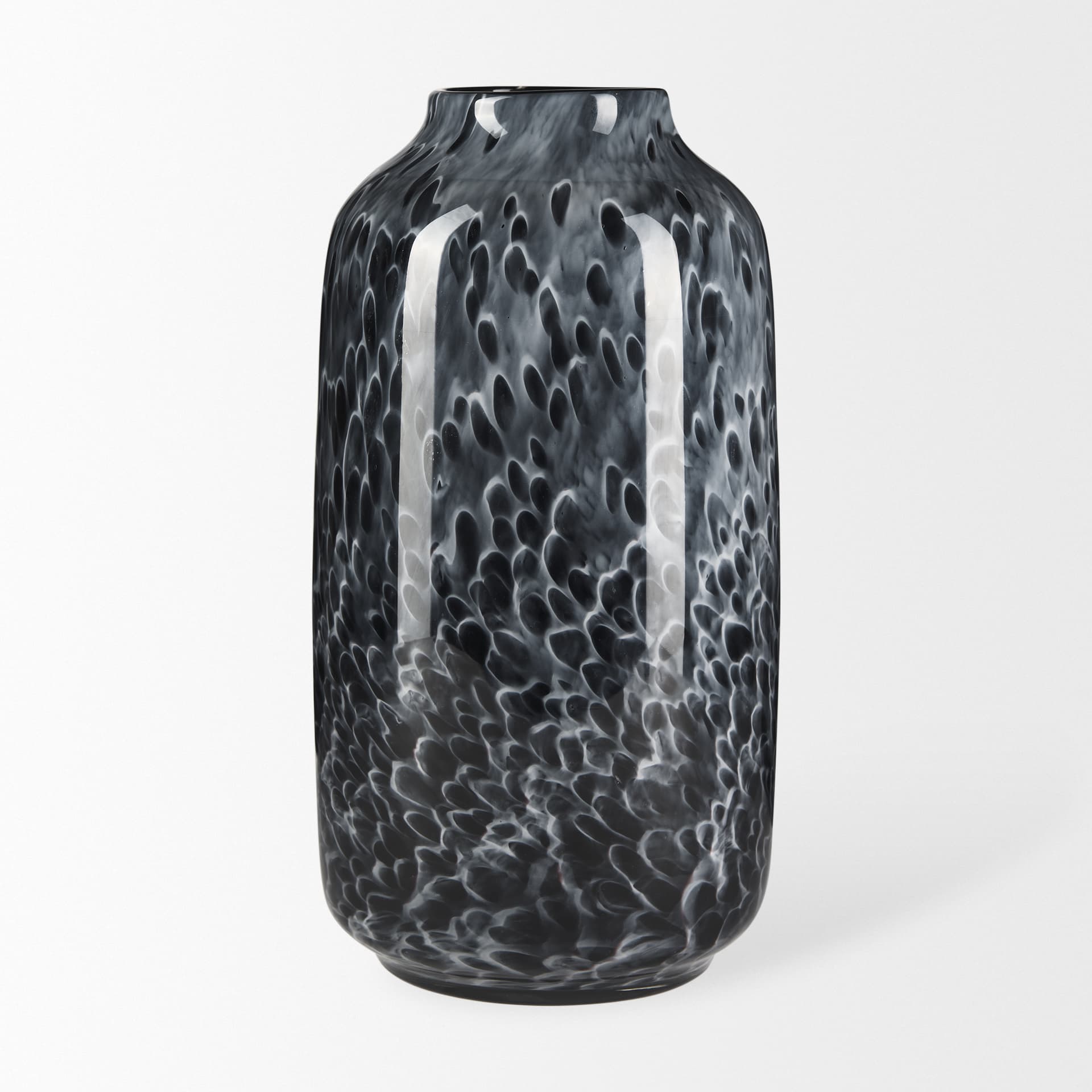 Masai Large Black Mottled Glass Vase — product photograph