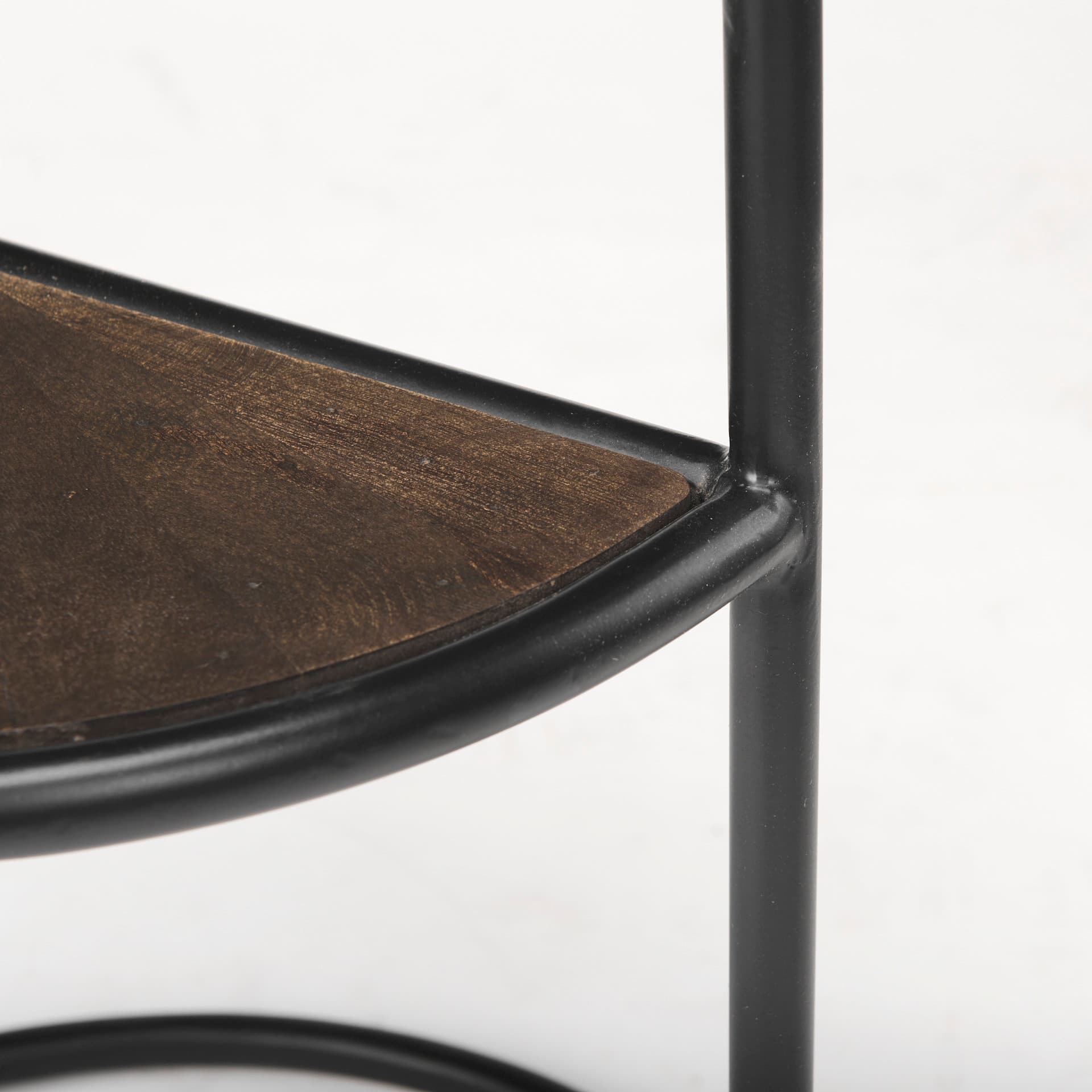 Arlo 20.5L x 20.5W x 24.4H Brown Wood W/Black Metal End Table — product photograph