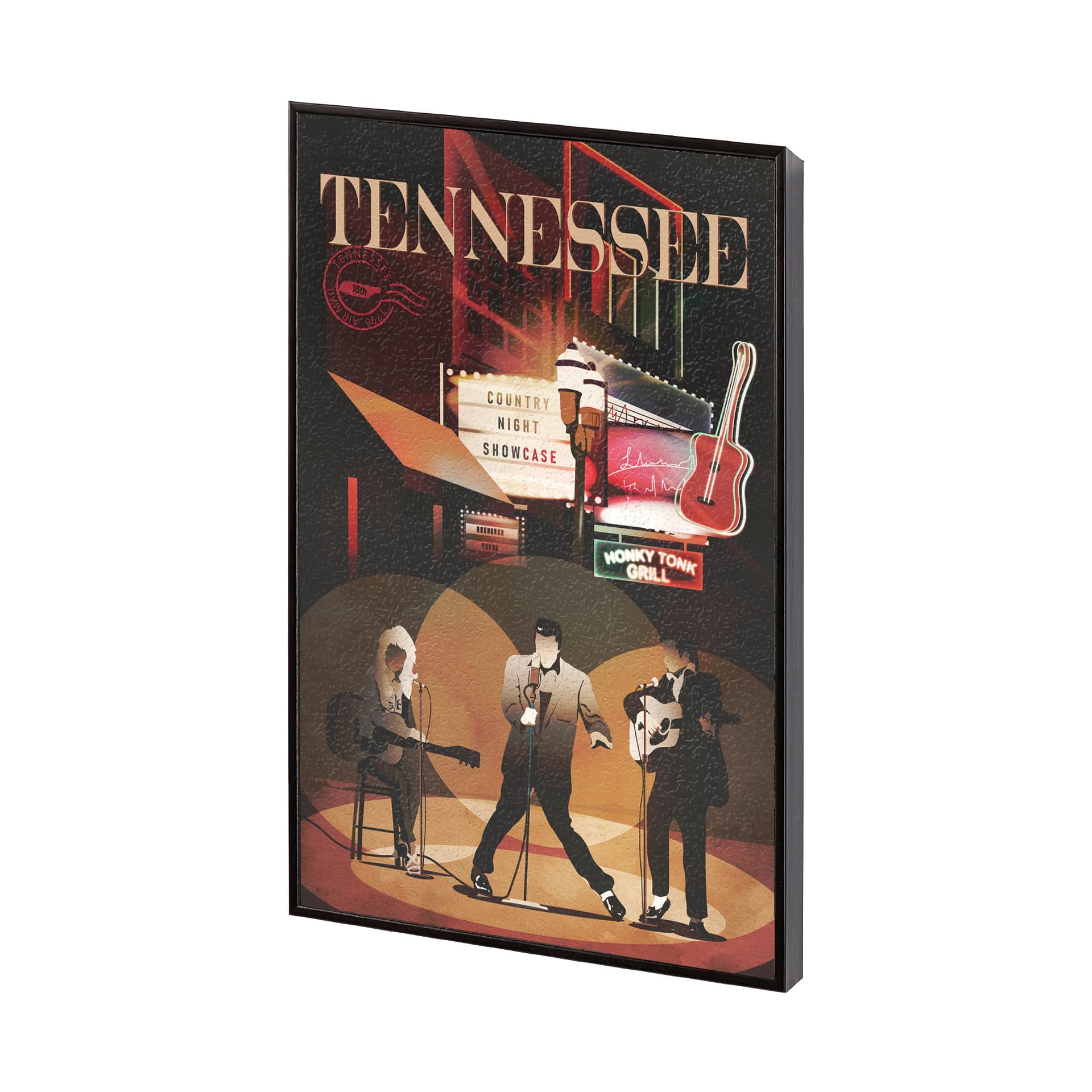 Tennessee Go USA (SM) by Mercana Studio a Hand Embellished Decograph Framed Art Print — product photograph
