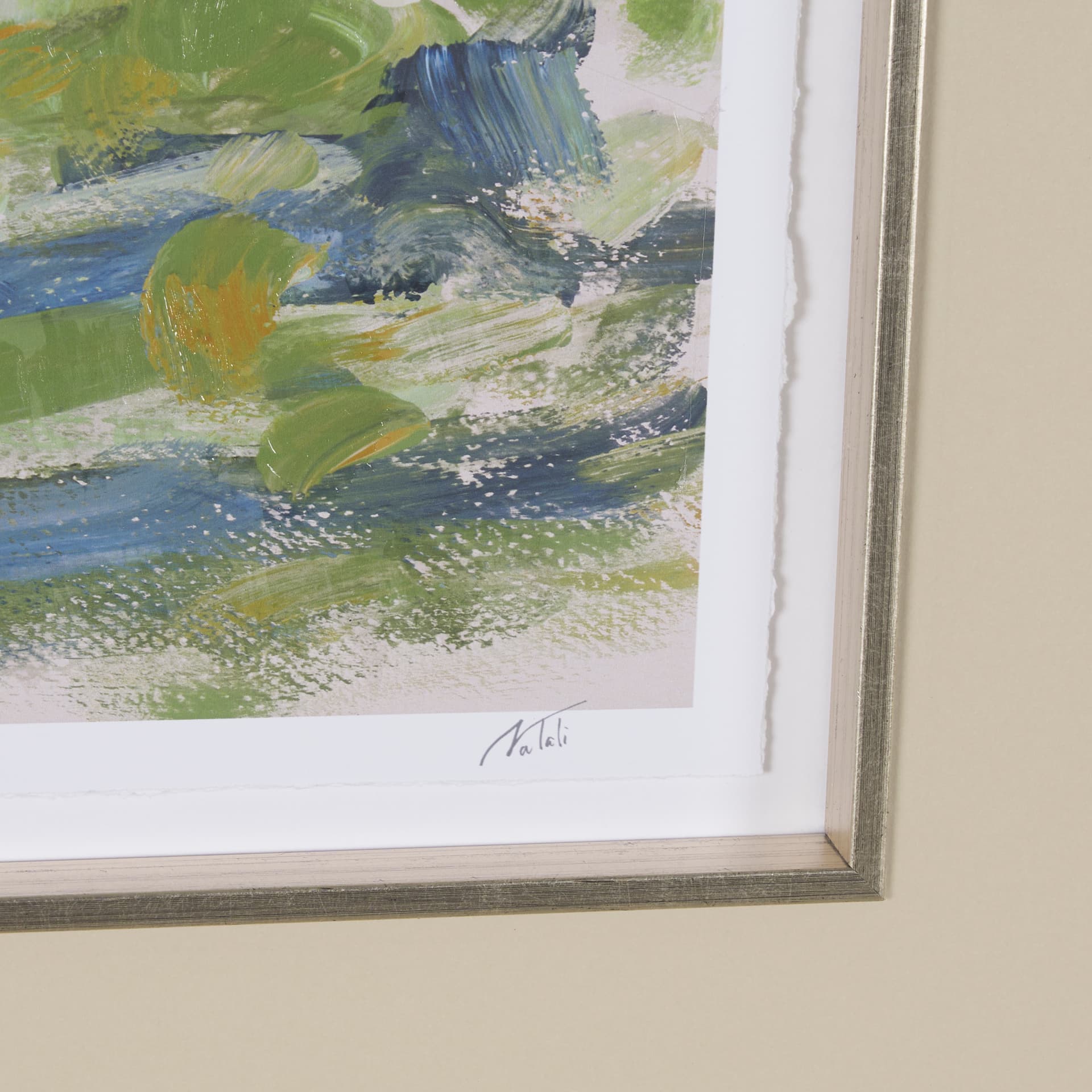 Vibrant View III by Mercana Studio a Hand Embelished Textured Framed Art Print Matted under Glass — product photograph
