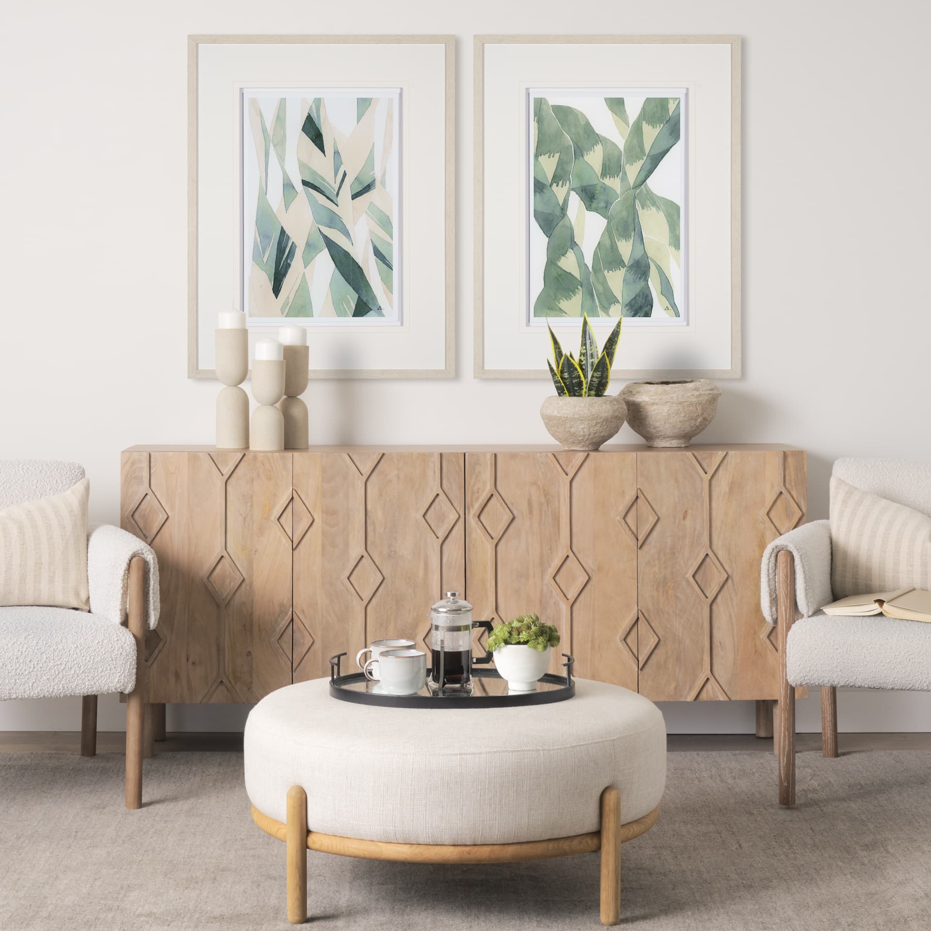 Variegated Patterns I by Mercana Studio Hand Embellished Textured Framed Art Print Matted under Glas — in a styled room