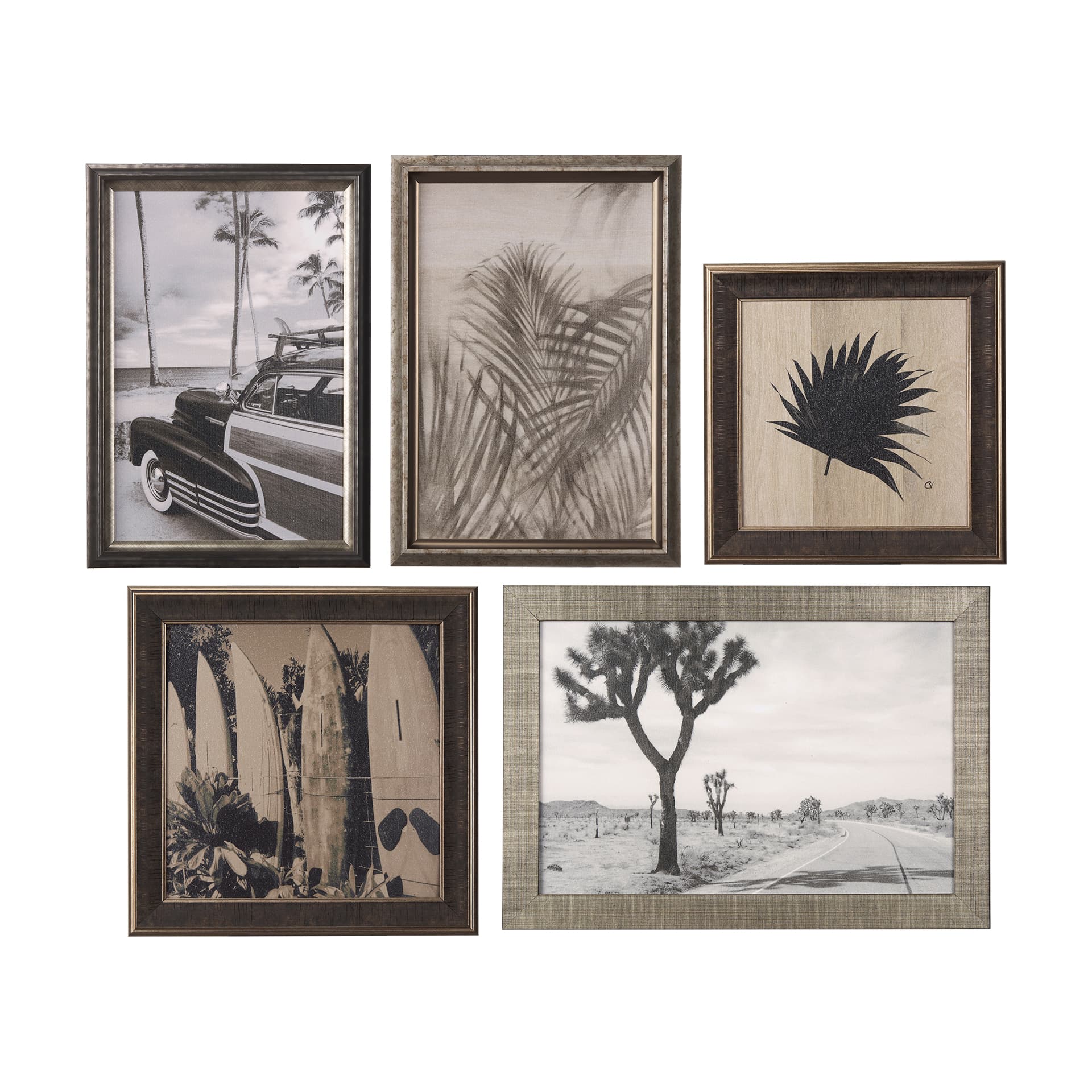 Surf Fence by Mercana Studio a Hand Embellished Textured Framed Art Print — product photograph