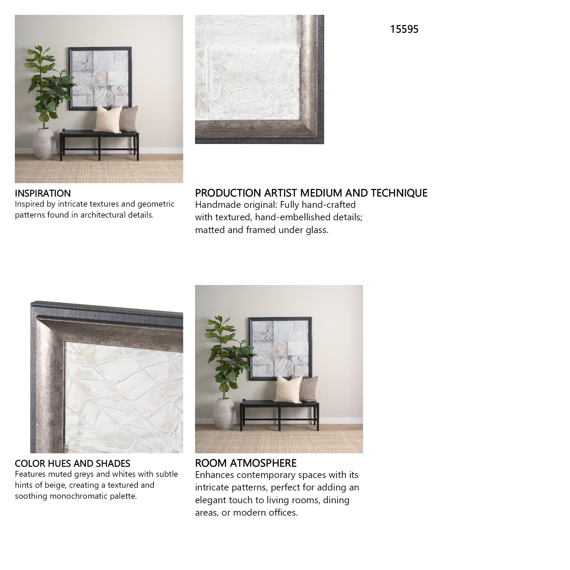 Layered Alloy II by Studio M a handmade Original 3D Textured Framed Artwork — in a styled room
