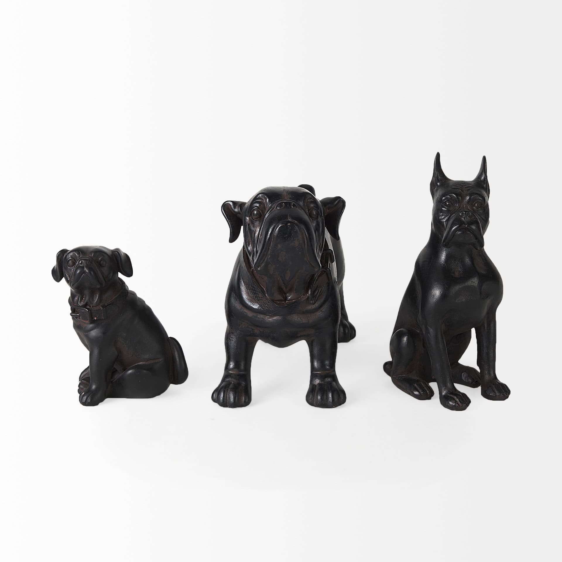 Cadence 4L x 5W Black Resin Pug Dog — product photograph