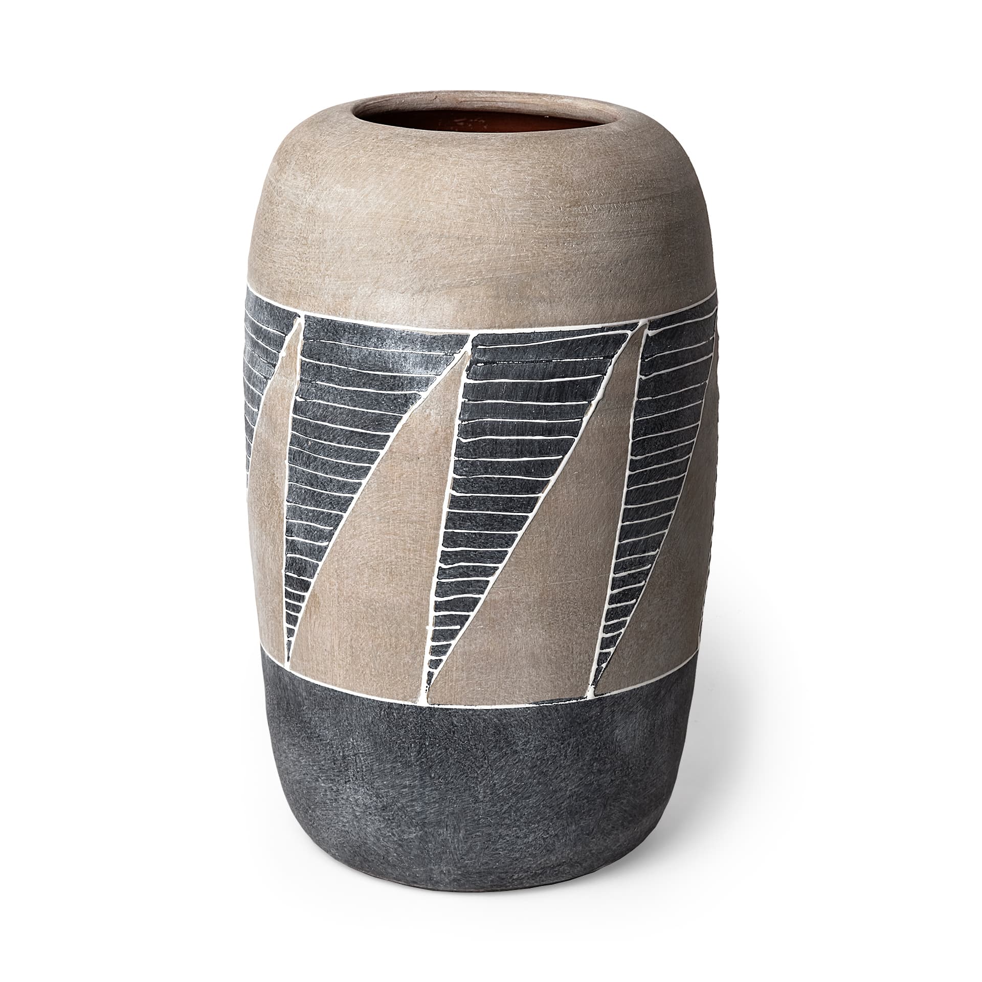 Cove Grey/Brown Ceramic Vase — product photograph