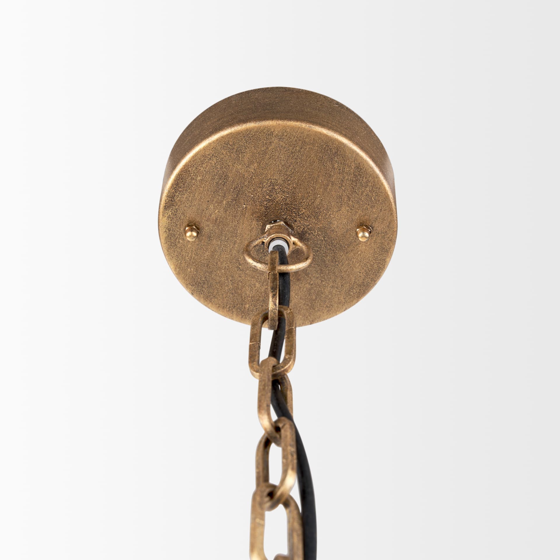 Rhone Gold Metal and Wood Beaded Chandelier — product photograph