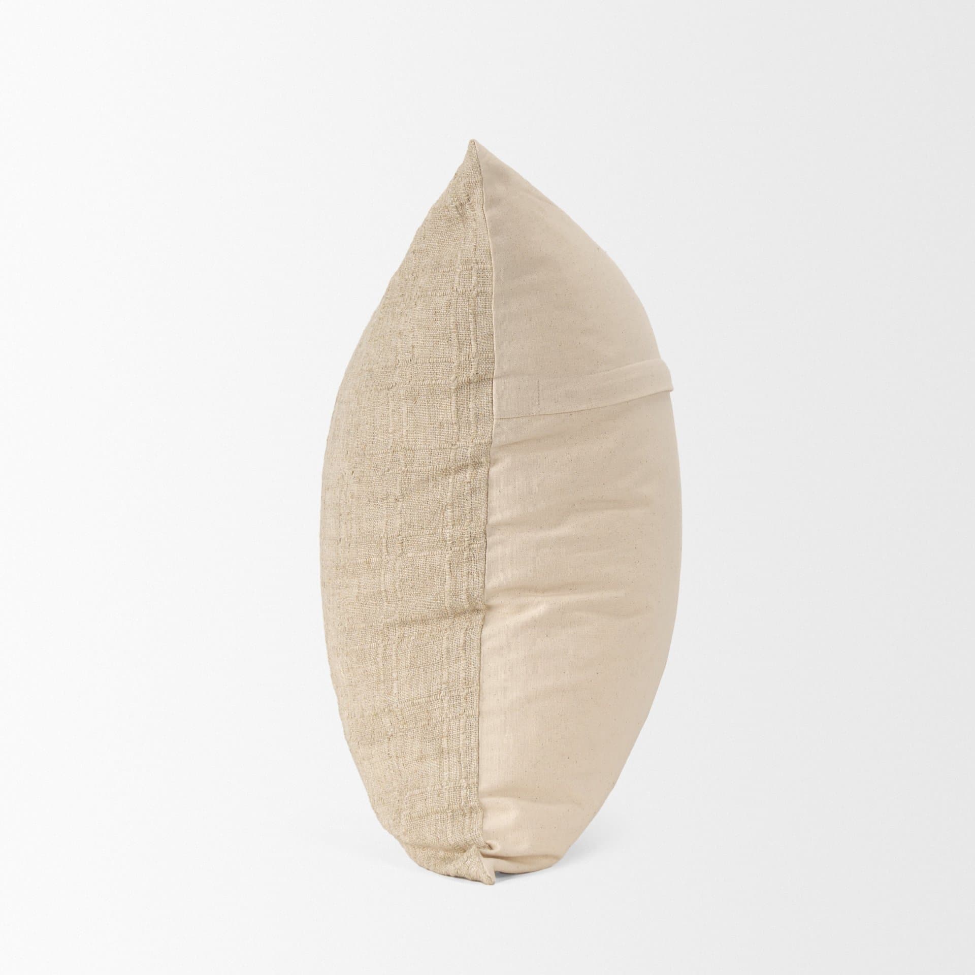 Jeren 22x22 Beige Cotton Linen Square Pillow Cover w/Down Filler — product photograph