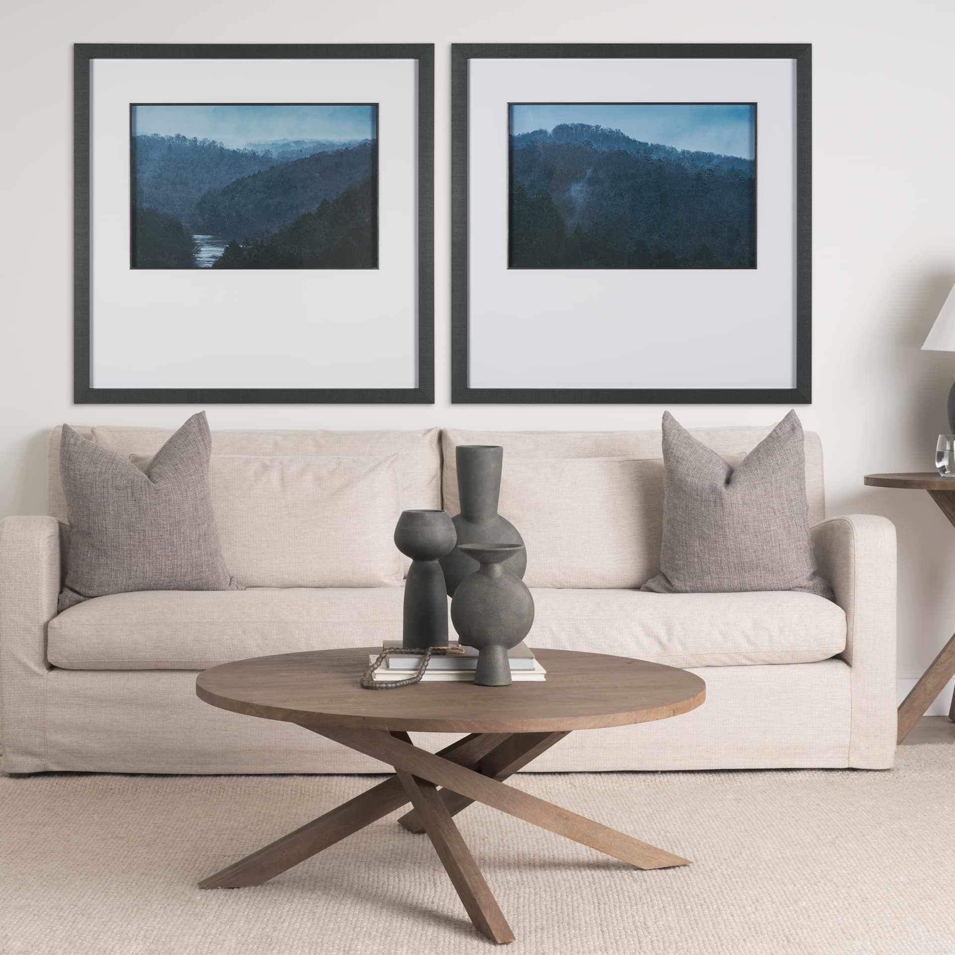 Stormy Mountain by Dimitry Papkov Hand Embelished Textured Framed Art Print Matted under Glass — in a styled room