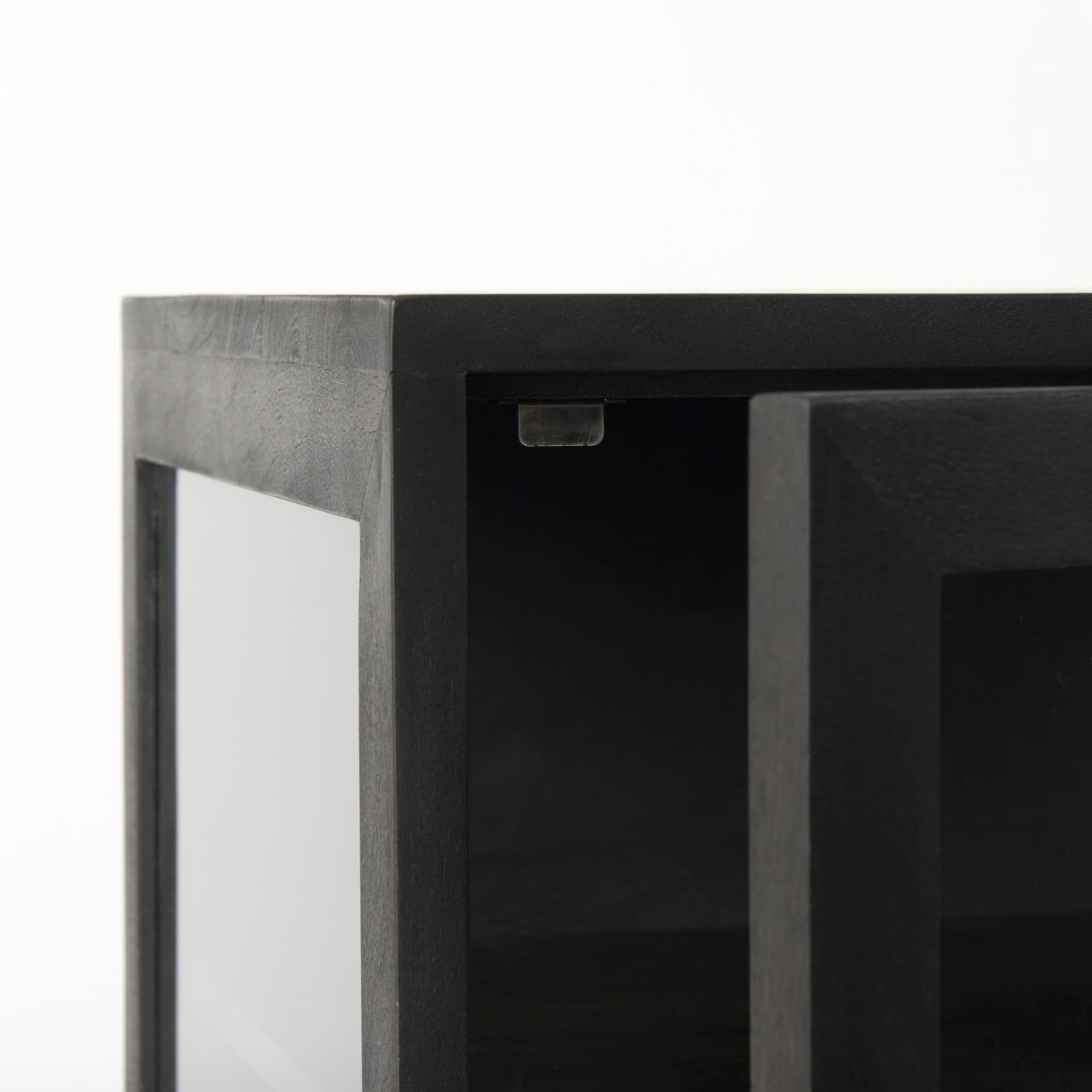 Arelius 20L x 18W x 26H Black-Brown Wood W/ Black Metal Frame End/Side Table — product photograph