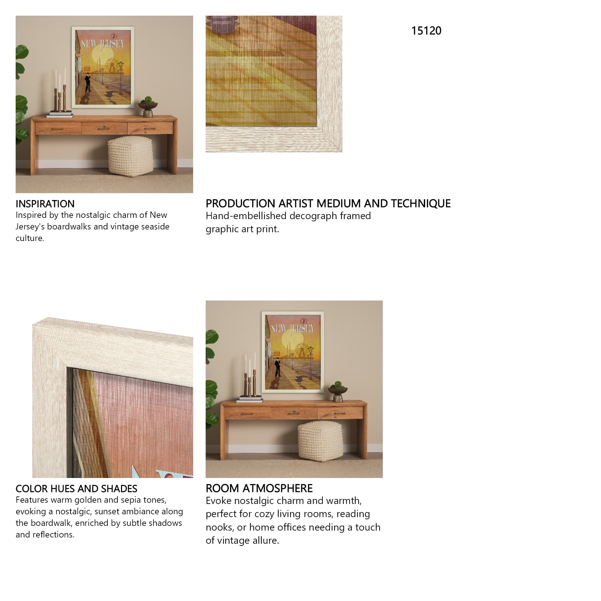 New Jersey Go USA (L) by Mercana Studio a Hand Embellished Decograph Framed Art Print — in a styled room