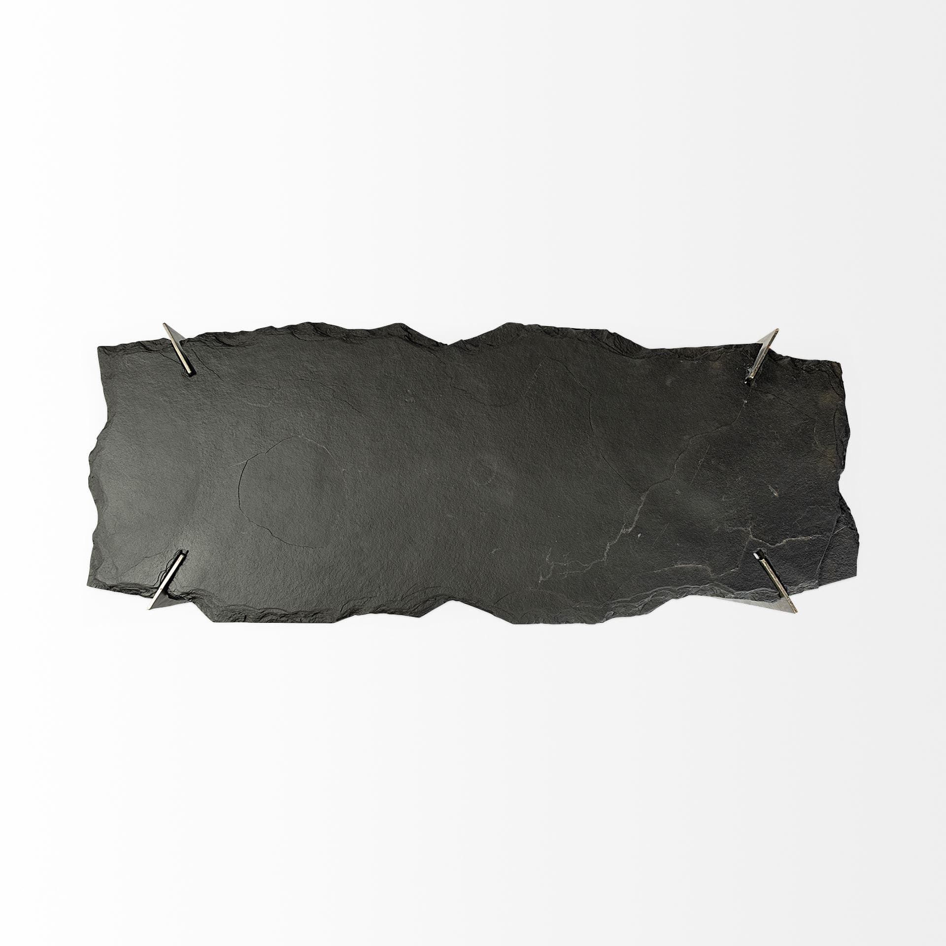 Shale III 50L x 20W Black Live-Edge Slate and Iron Console Table — product photograph