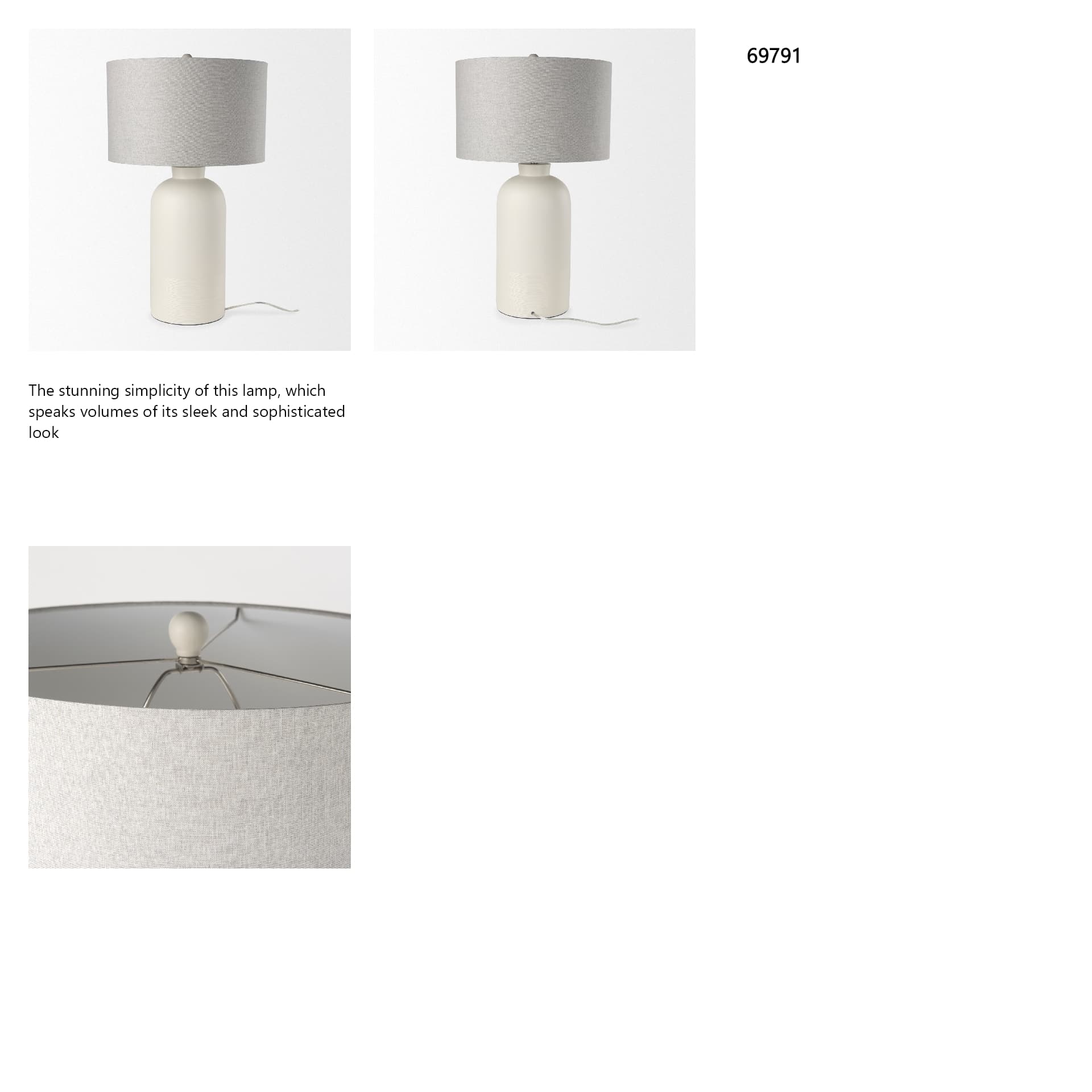 Cato 20.0L x 20.0W x 33.5H Cream Base W/White Shade Table Lamp — in a styled room