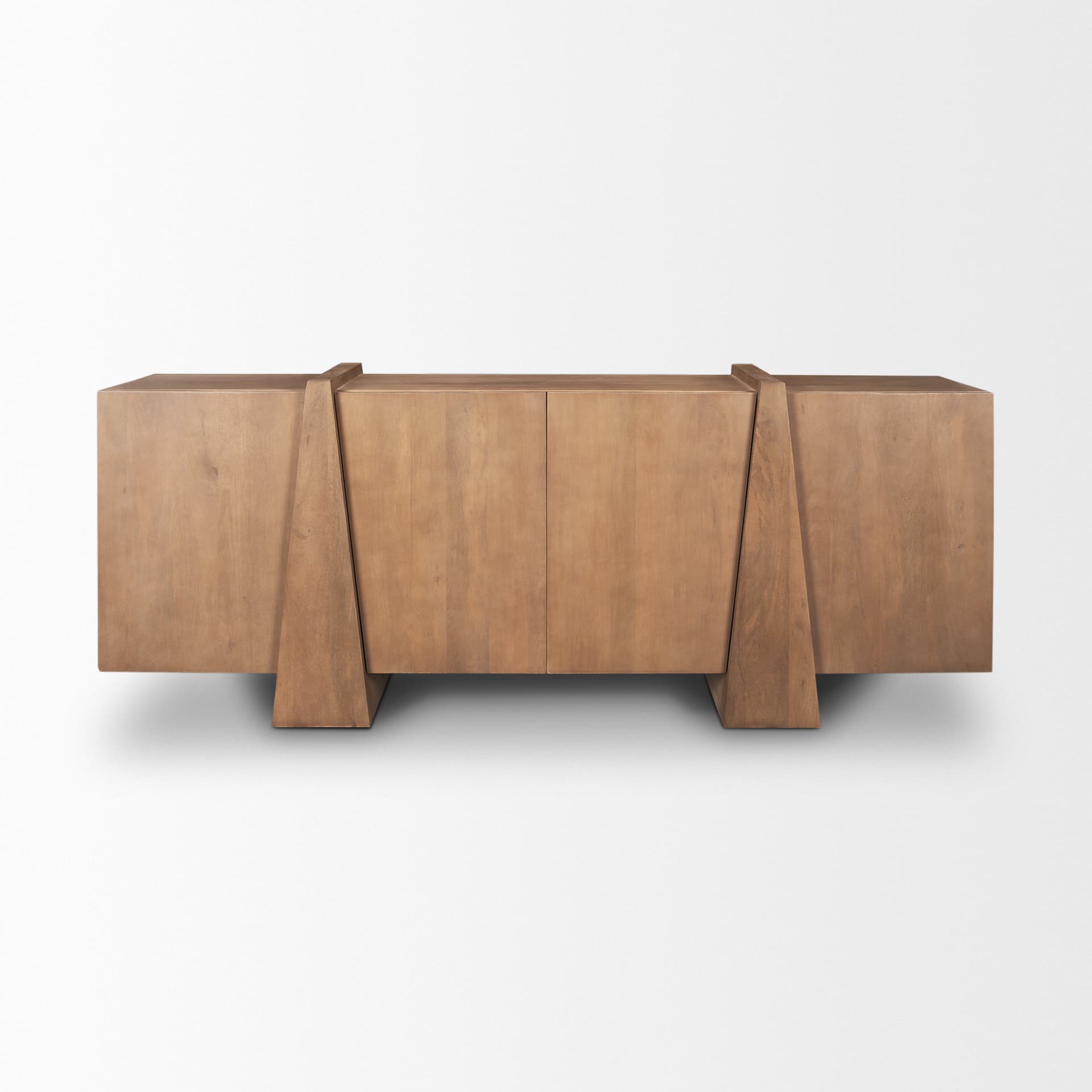 Eula Medium Brown Wood 4-Door Sideboard — product photograph