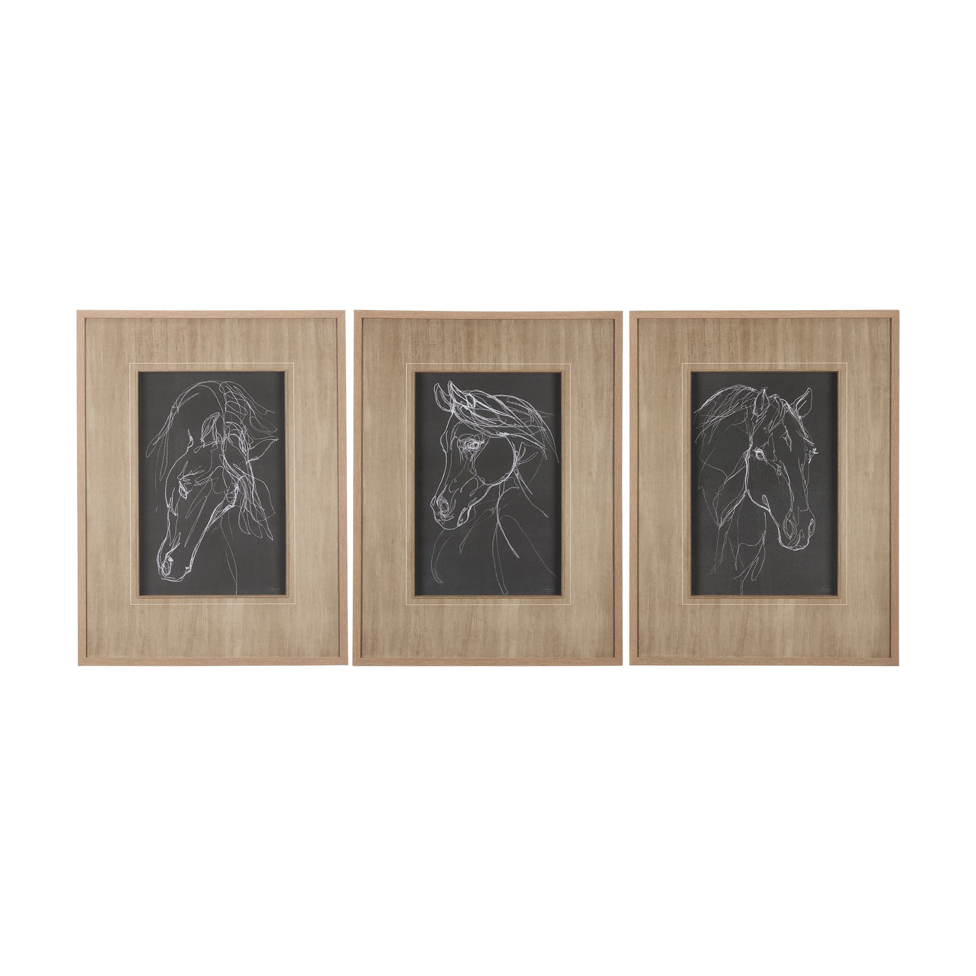 Thoroughbred Dark III by Mercana Studio Hand Embellished Textured Framed Art Print Matted under Glas — product photograph