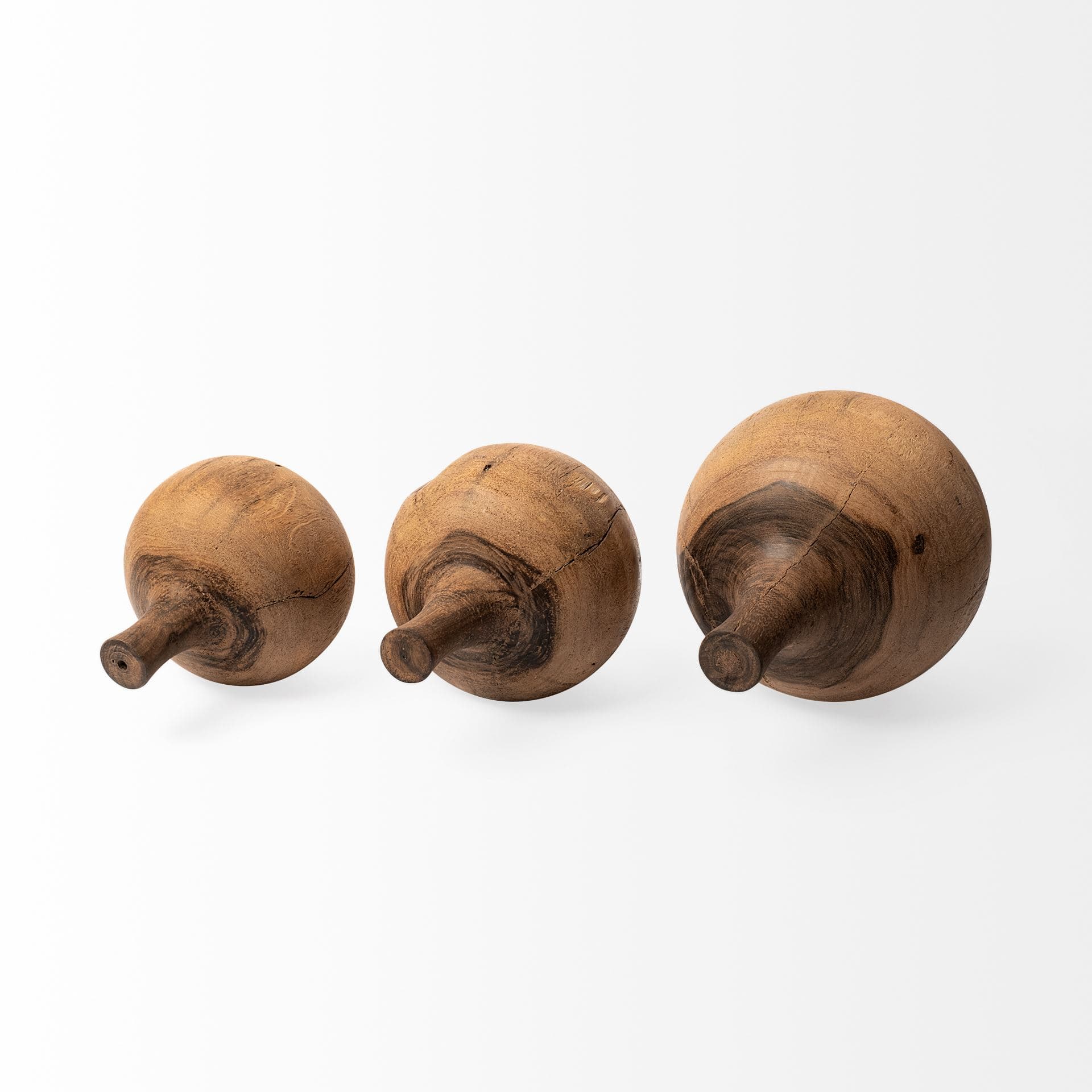 Afra Large Solid Wood Vase Shaped Decorative Object — product photograph