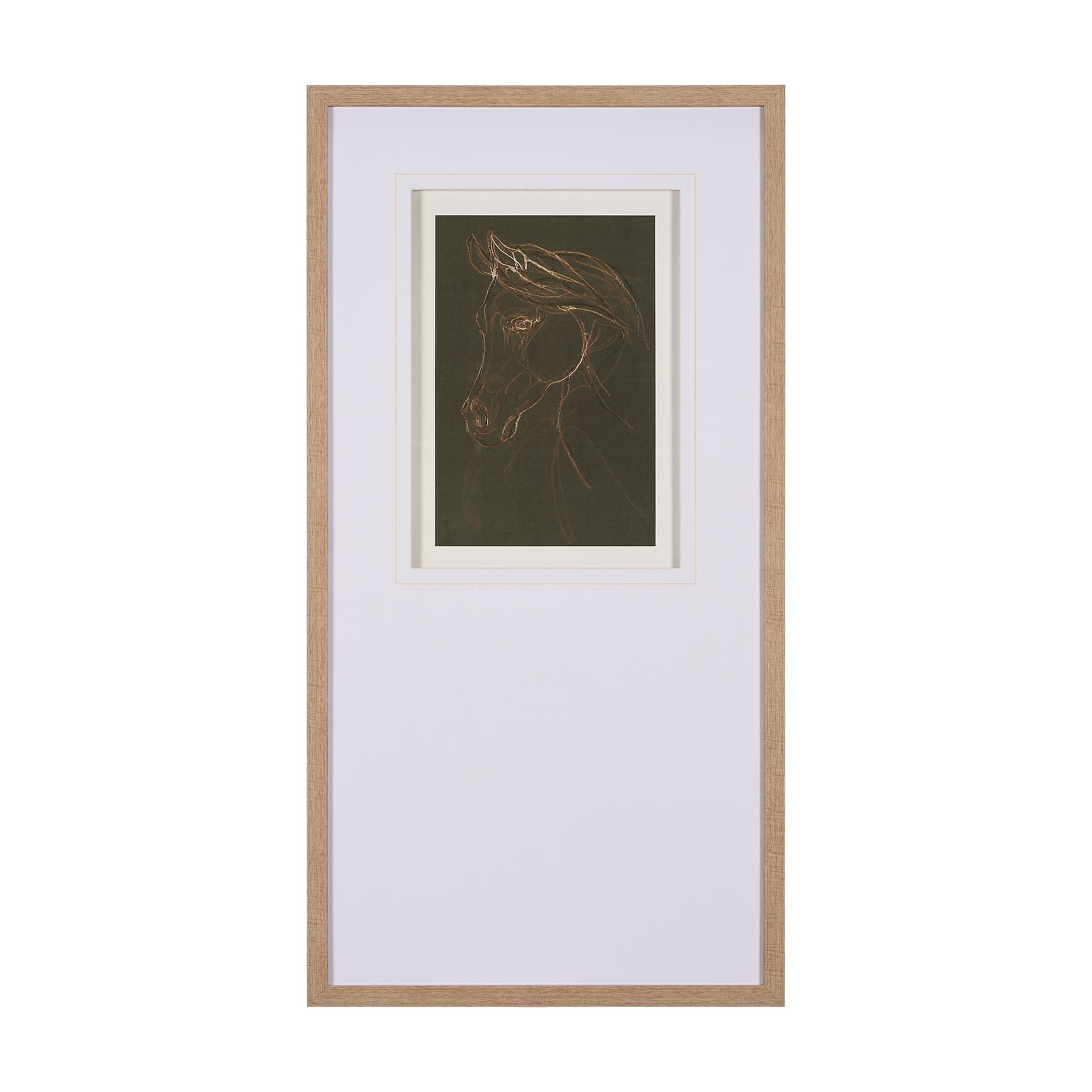 Arabian Horse III Olive by Mercana Studio Hand Embellished Framed Art Print Matted under Glass — product photograph