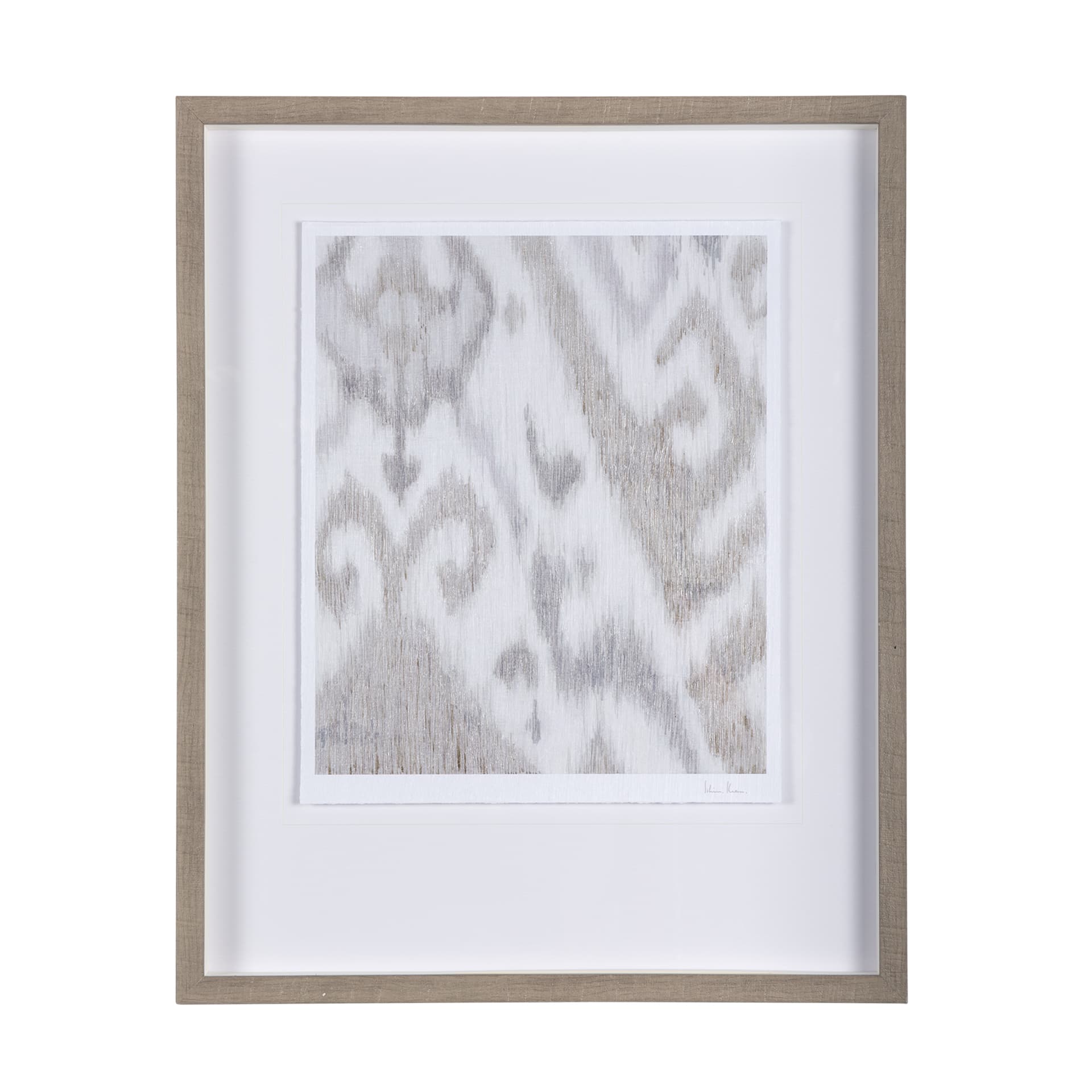 Ikat Patterns IV by Silvia Krause a Hand Embellished Textured Framed Art Print Matted under Glass — product photograph