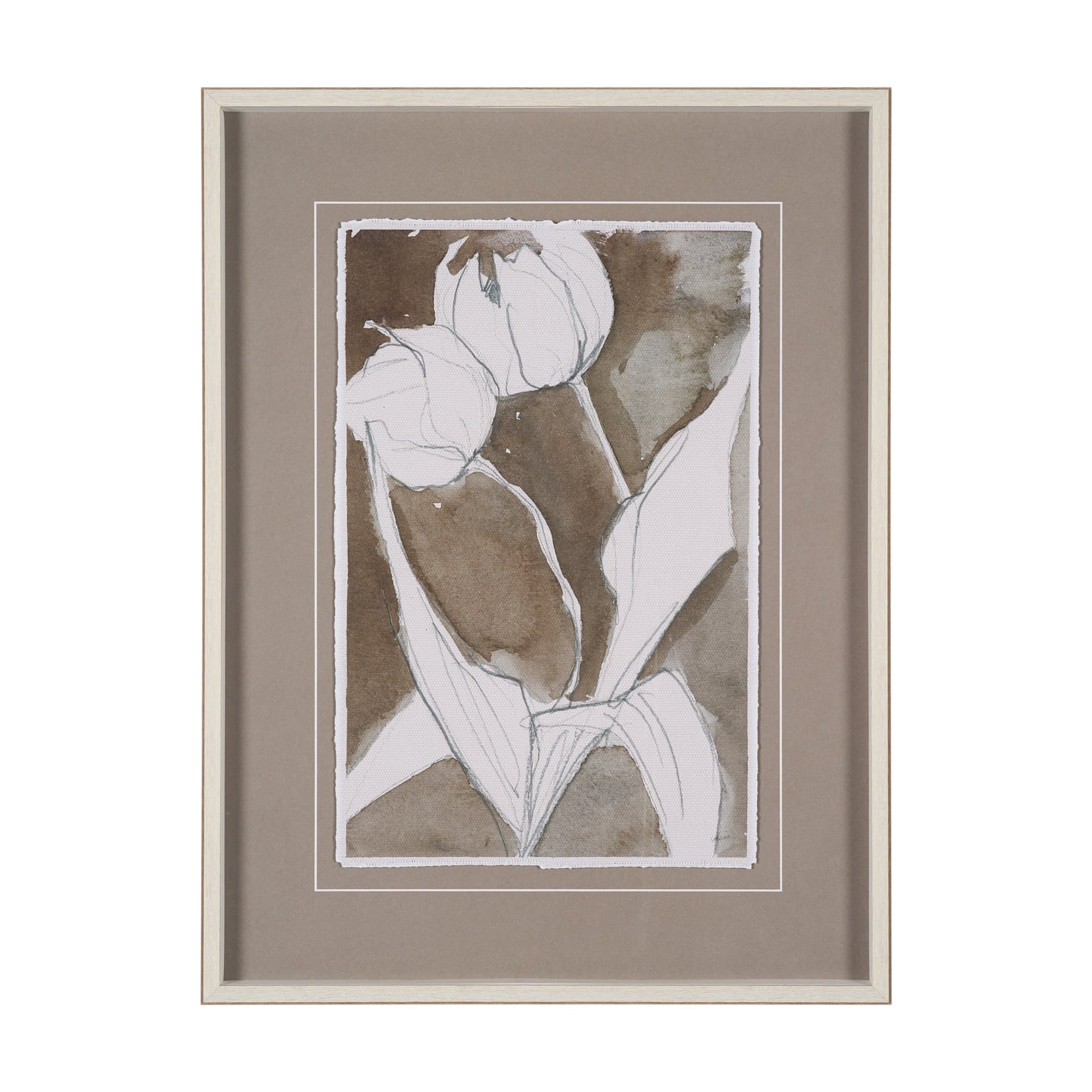 Tulip Bloom IV by Mercana Studio Hand-Embellished Framed Artwork Matted under Glass — product photograph