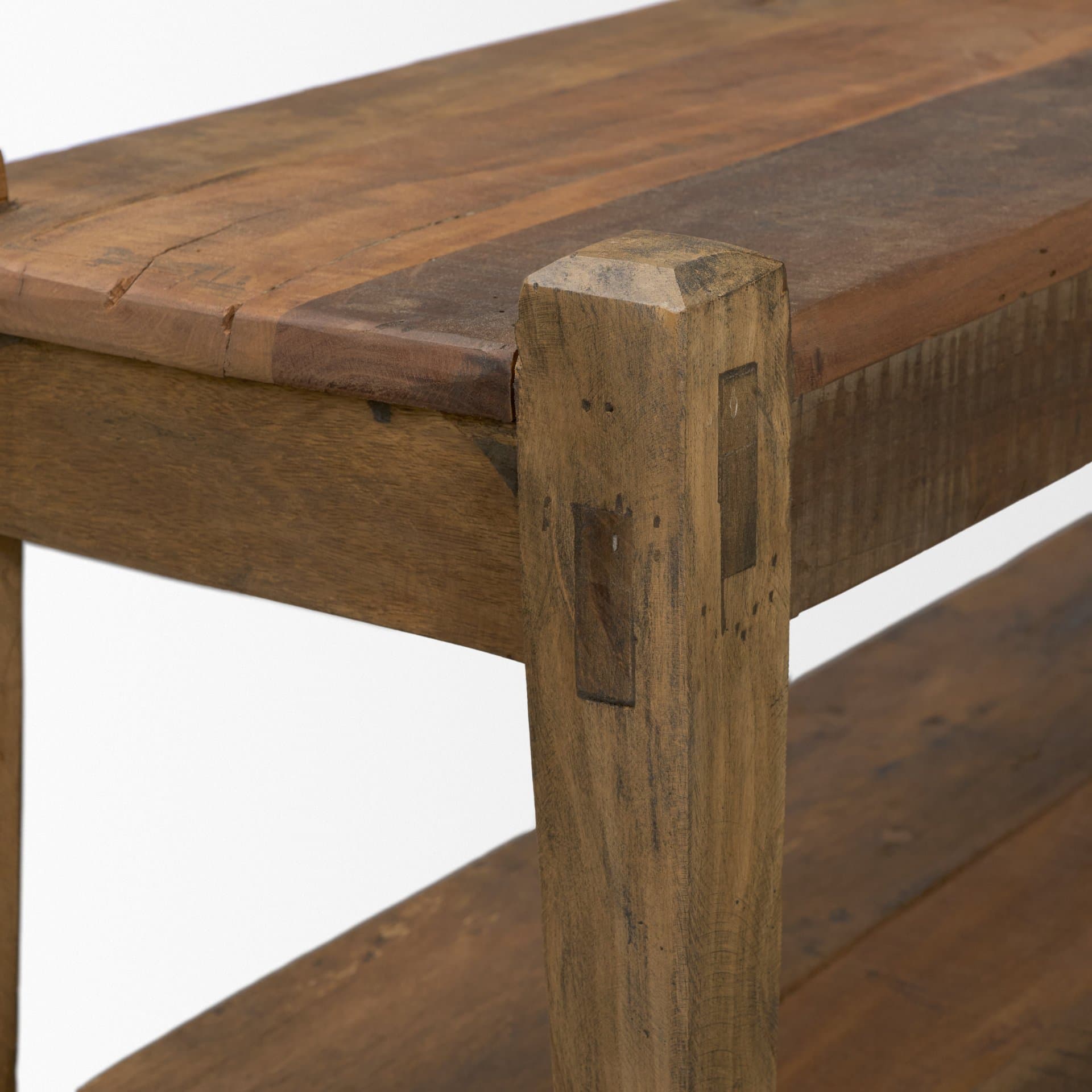 Ashwick Dark Brown Reclaimed Wood Bench — product photograph