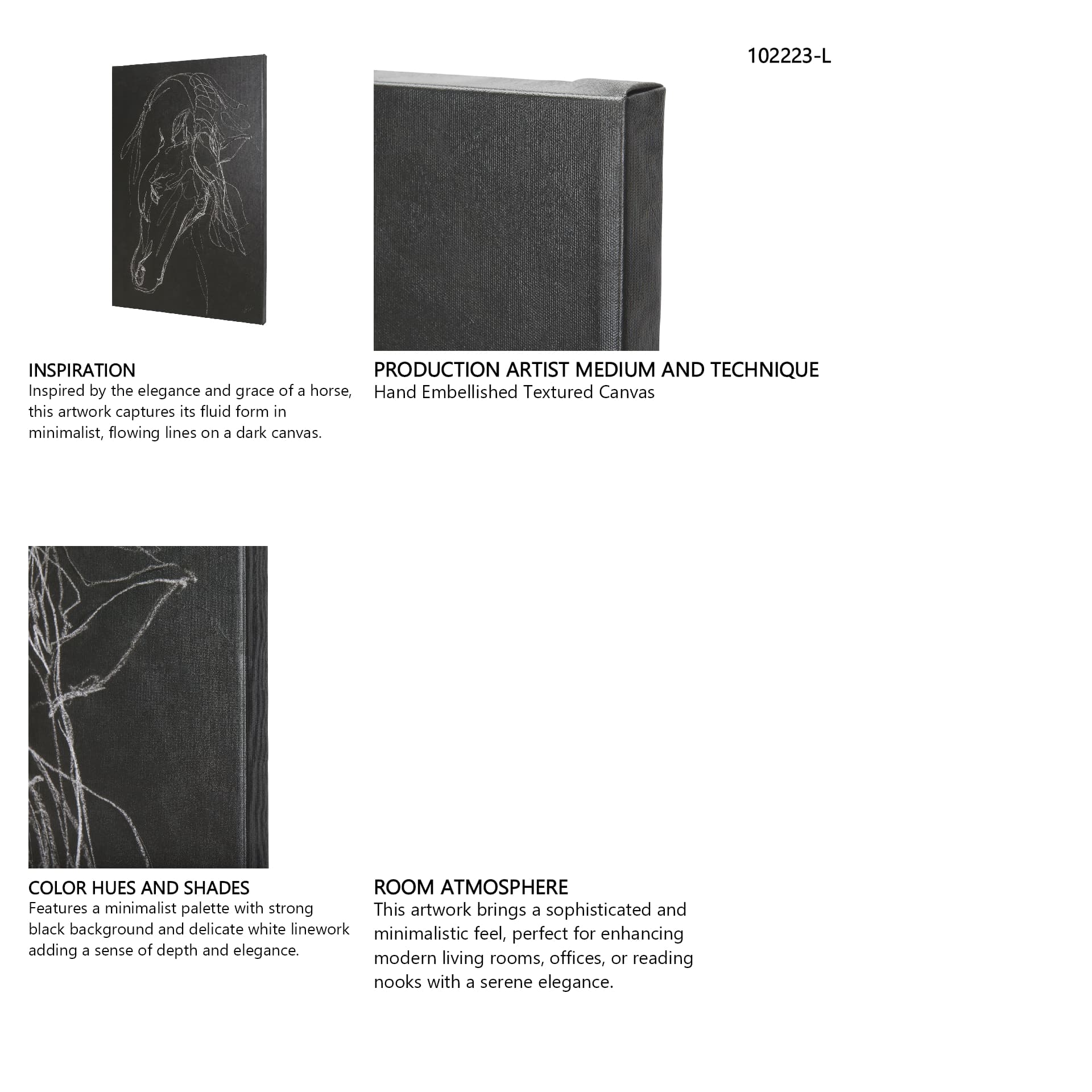 Andalusian Dark I by Mercana Studio a Hand Embellished Textured Canvas — in a styled room