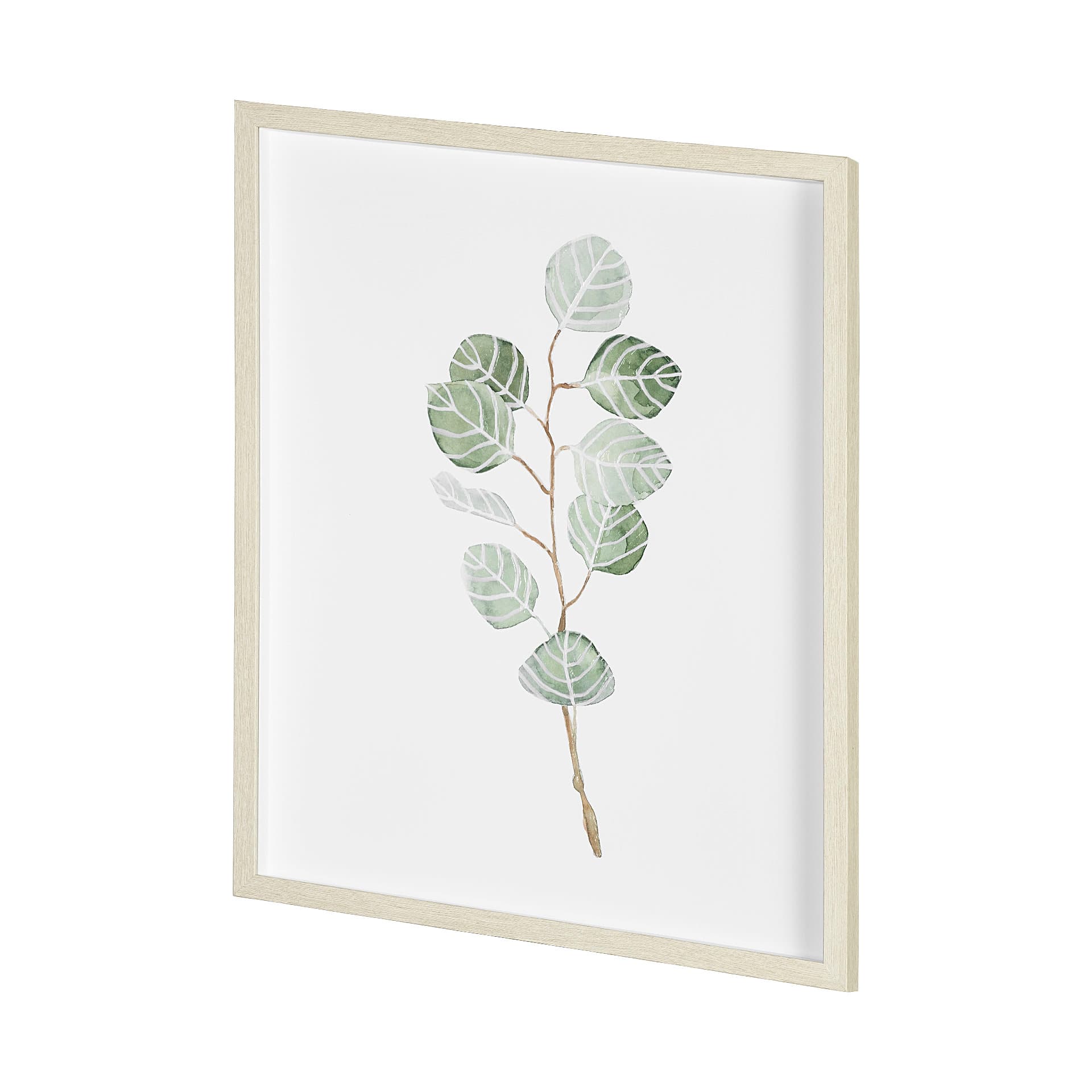 Soft Eucalyptus Branch III by Emma Scarvey Hand Embellished Framed Art Print Matted under Glass — product photograph
