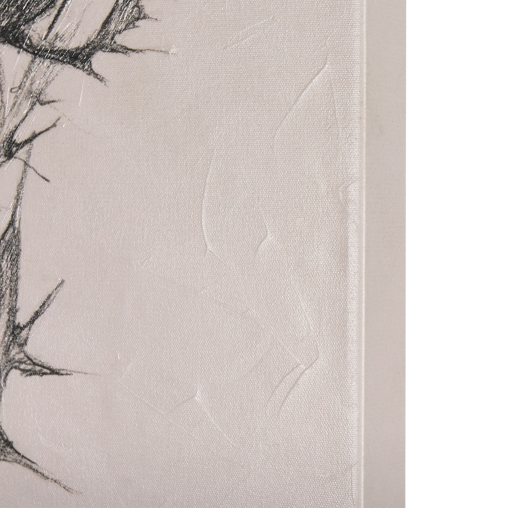 Thistle With Bumblebee Drawing IV by Mercana Studio a Hand Embellished Textured Canvas — product photograph