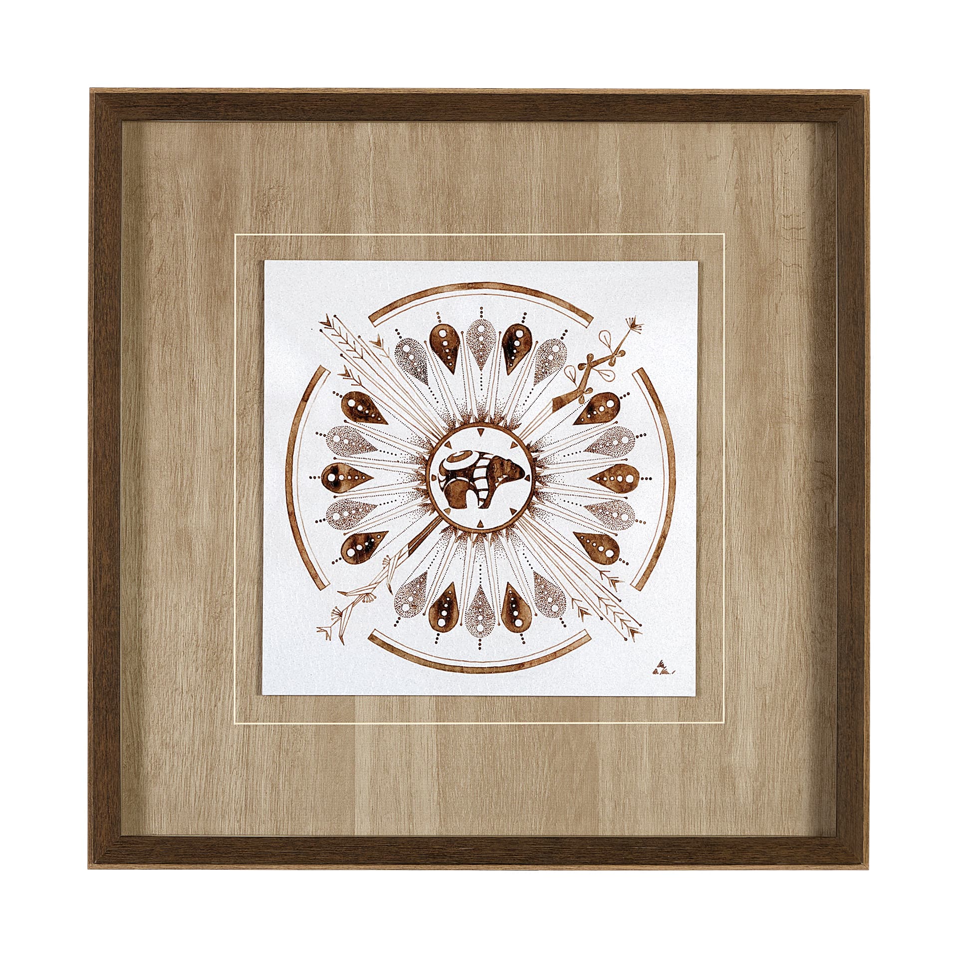 Sandpainting-Watercolor II by Mercana Studio Hand Embellished Framed Art Print Matted under Glass — product photograph