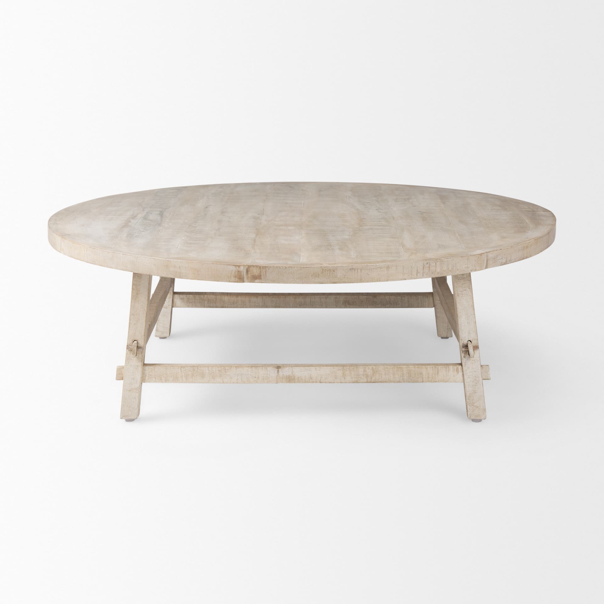 Rosie 48.0L x 48.0W x 16.0H Round Blonde Wood Coffee Table — product photograph