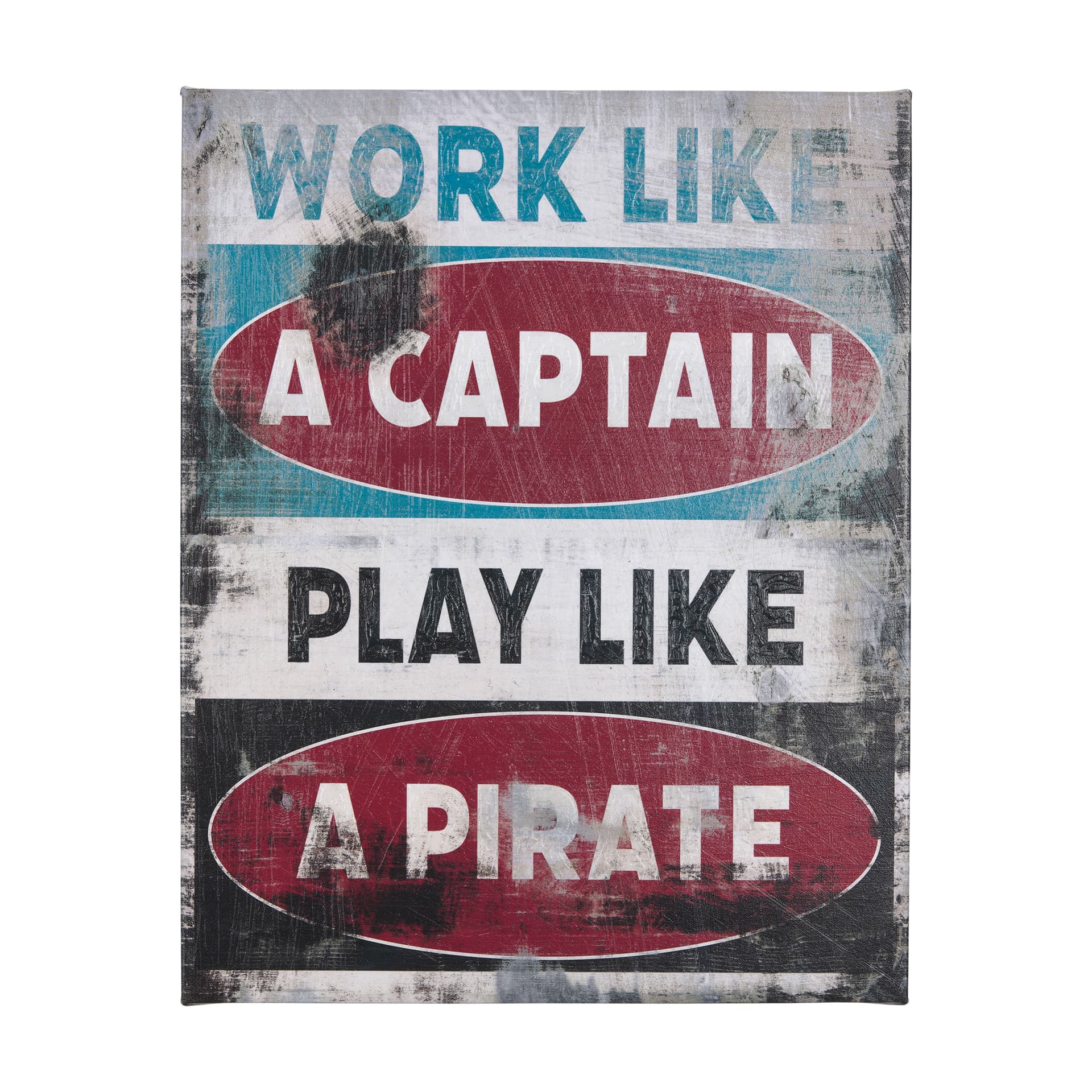 Work Like a Captain by Mercana Studio a Hand Embellished Textured Canvas — product photograph