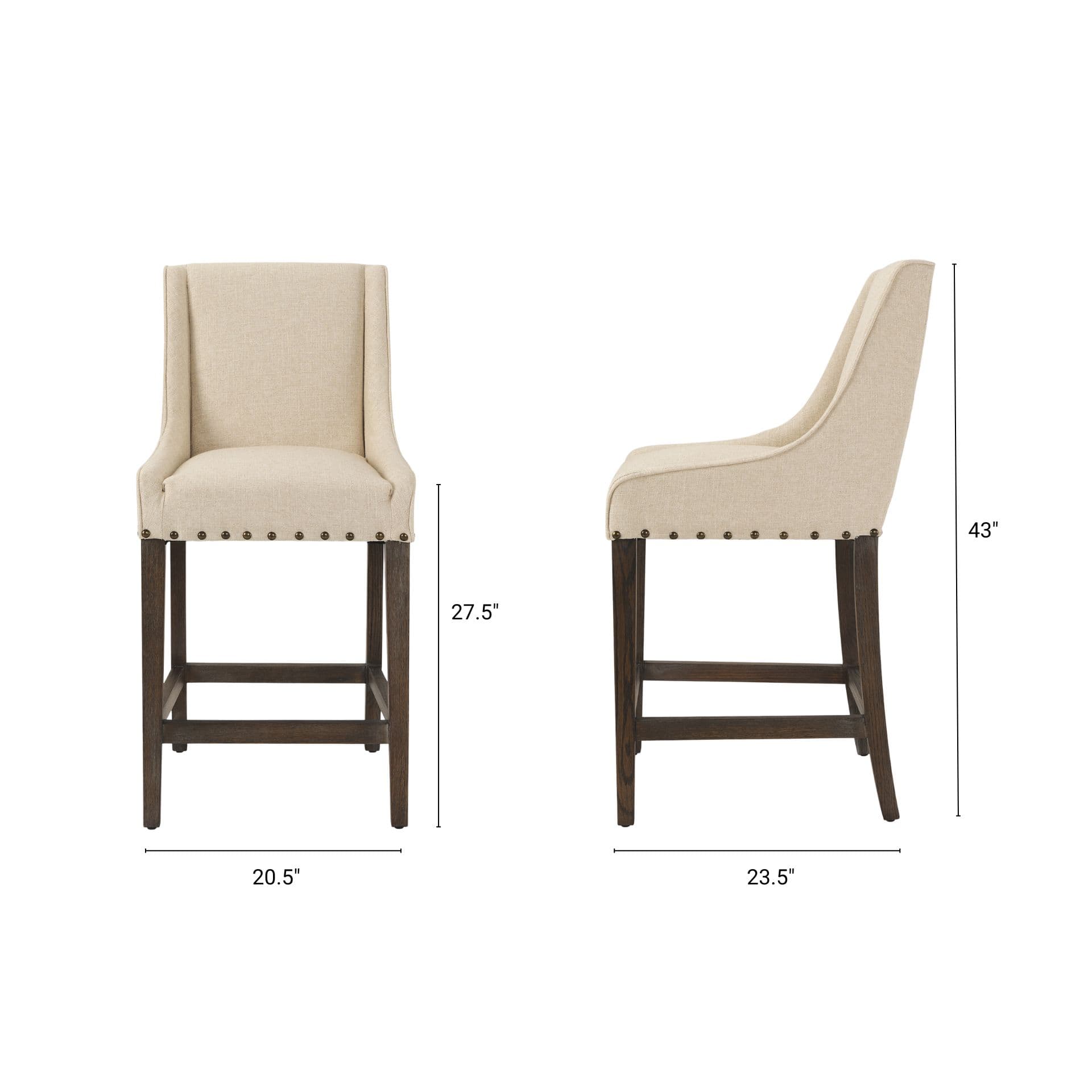 Kensington Backless 43in Seat Counter Stool | Medium Brown Wood — product photograph