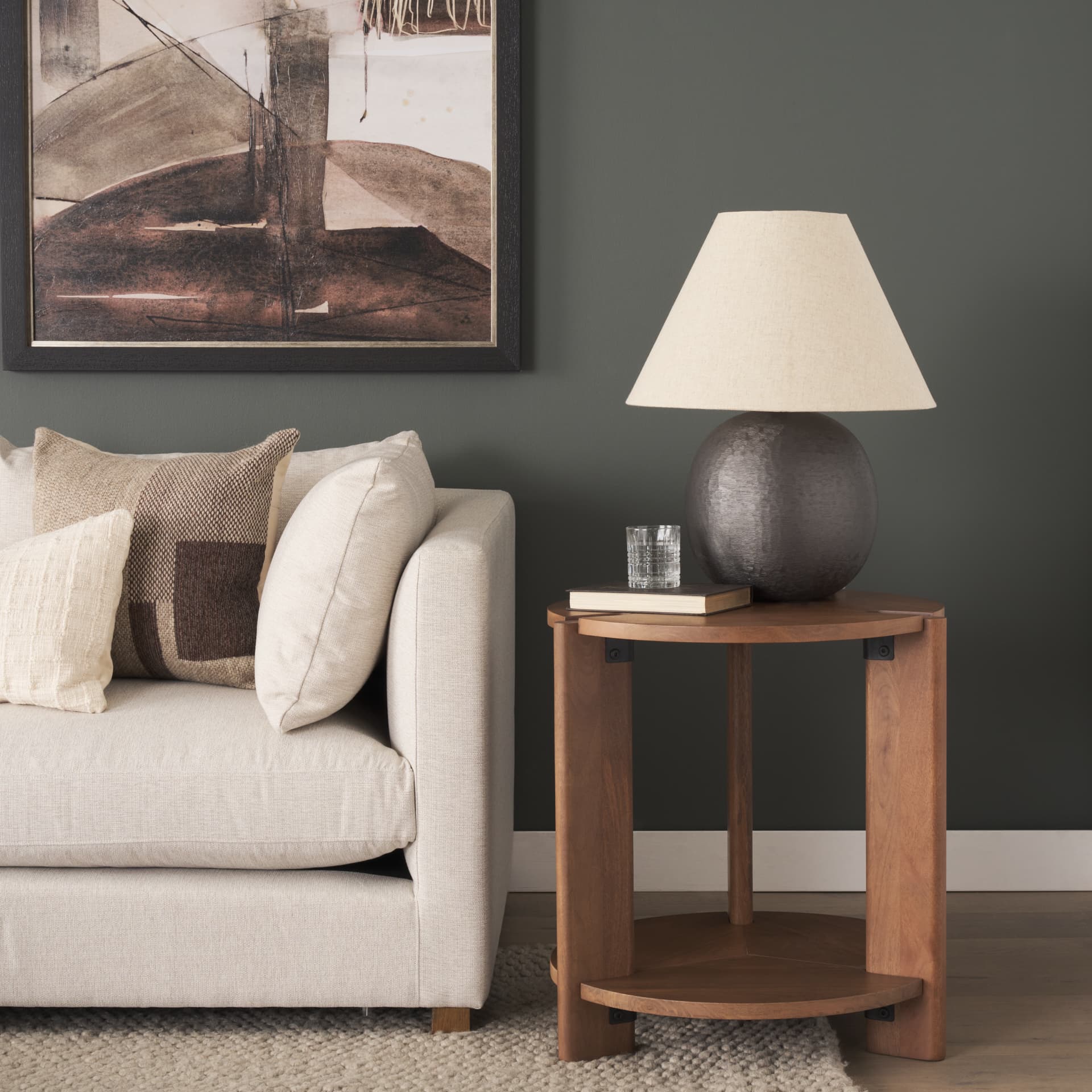 Hisako Mid Brown Open Round Accent Table — product photograph