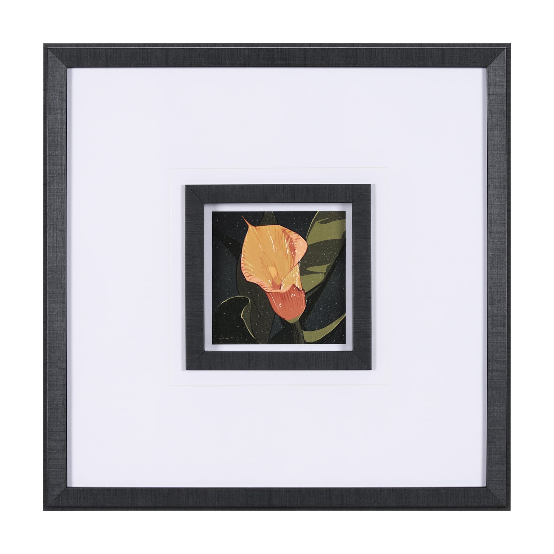 Flower Portrait VIII by Mercana Studio Hand Embellished Textured Framed Art Print Matted under Glass — product photograph