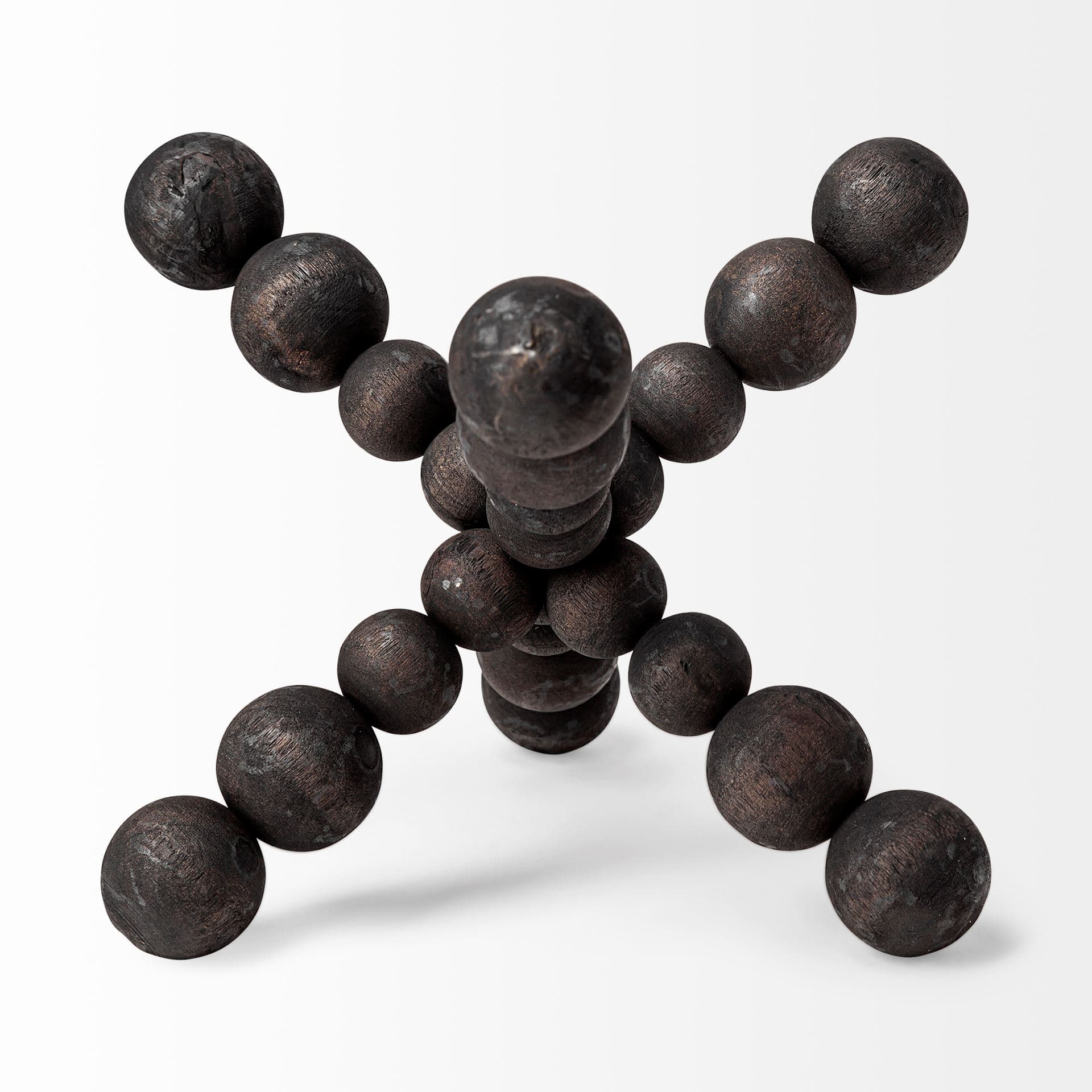 Carollan II (Large) 9L x 9W Black Geometric Wood Ball Jack — product photograph