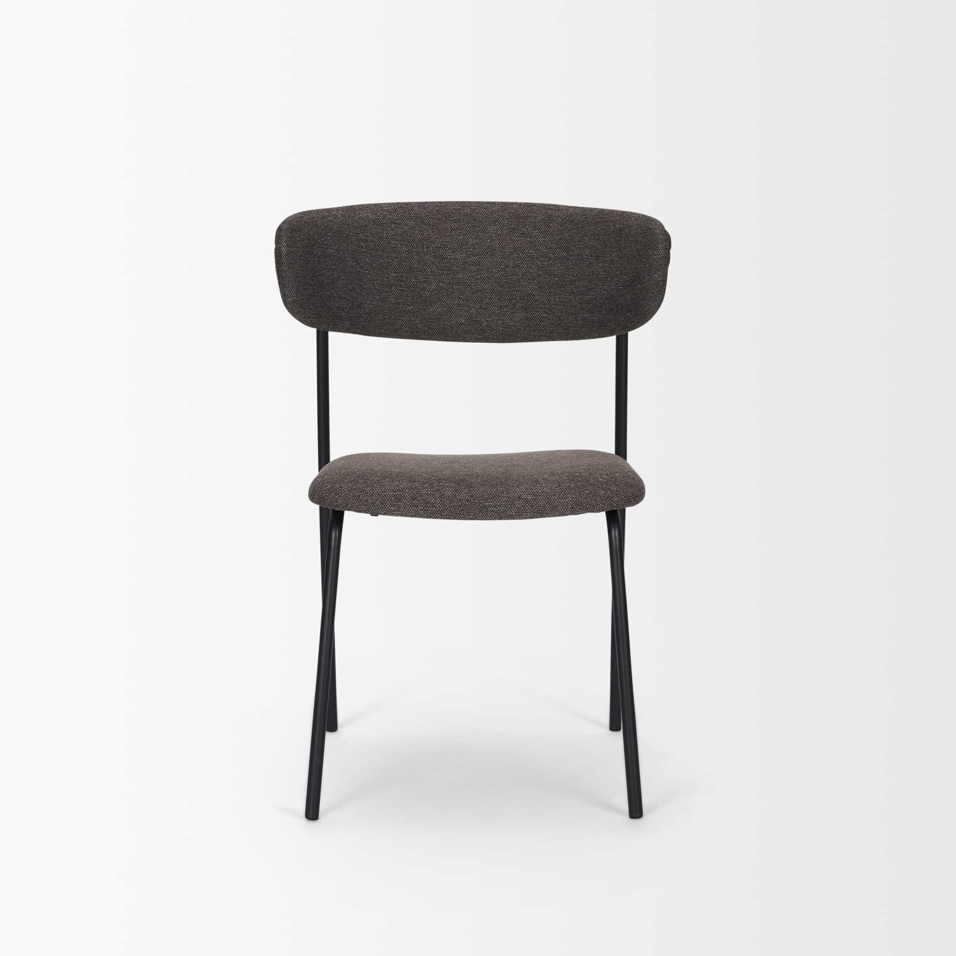 Corey Contoured Back Dining Side Chair | Gray Fabric w/ Metal — product photograph