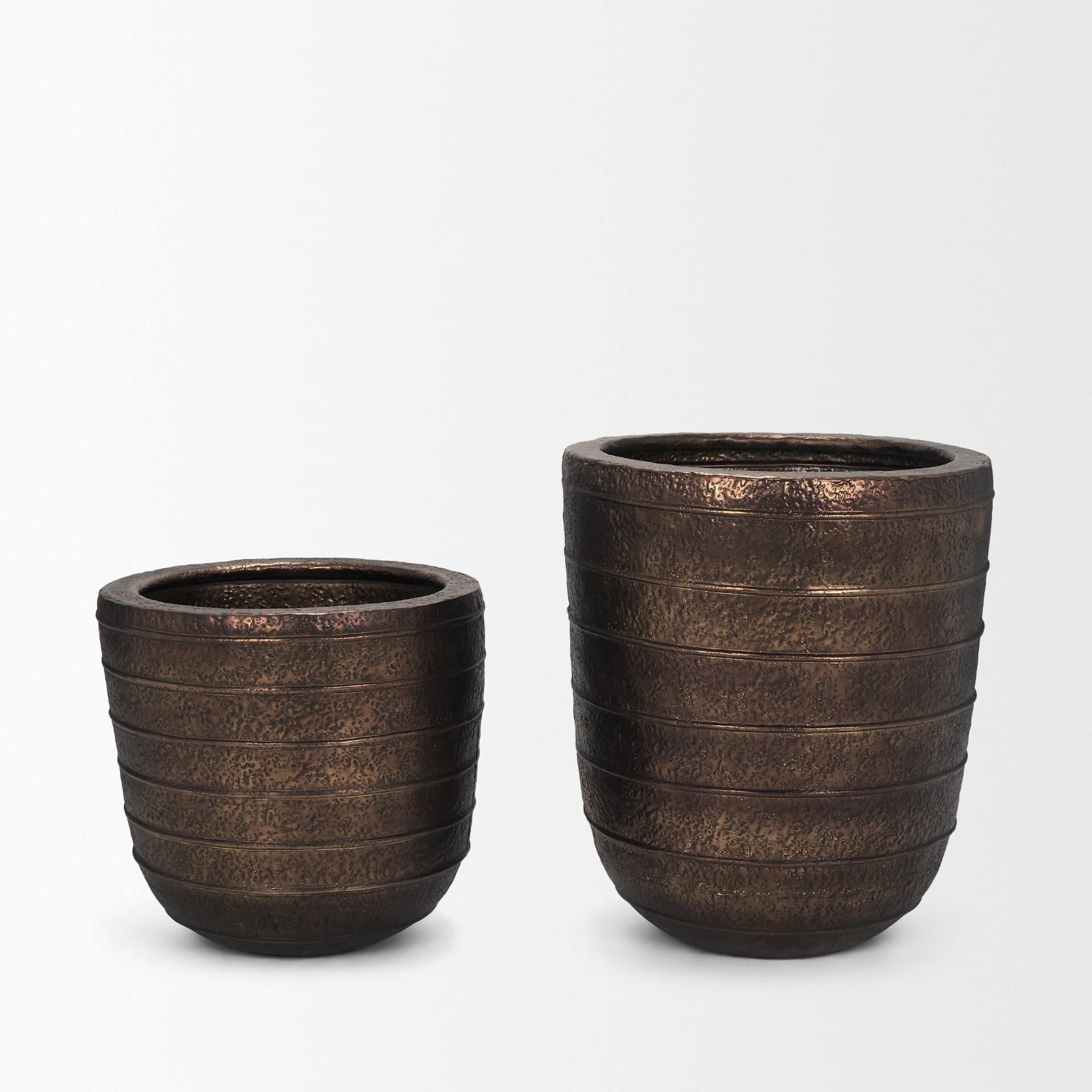 Aivana Extra Large Antiqued Gold Metal Floor Vase — product photograph