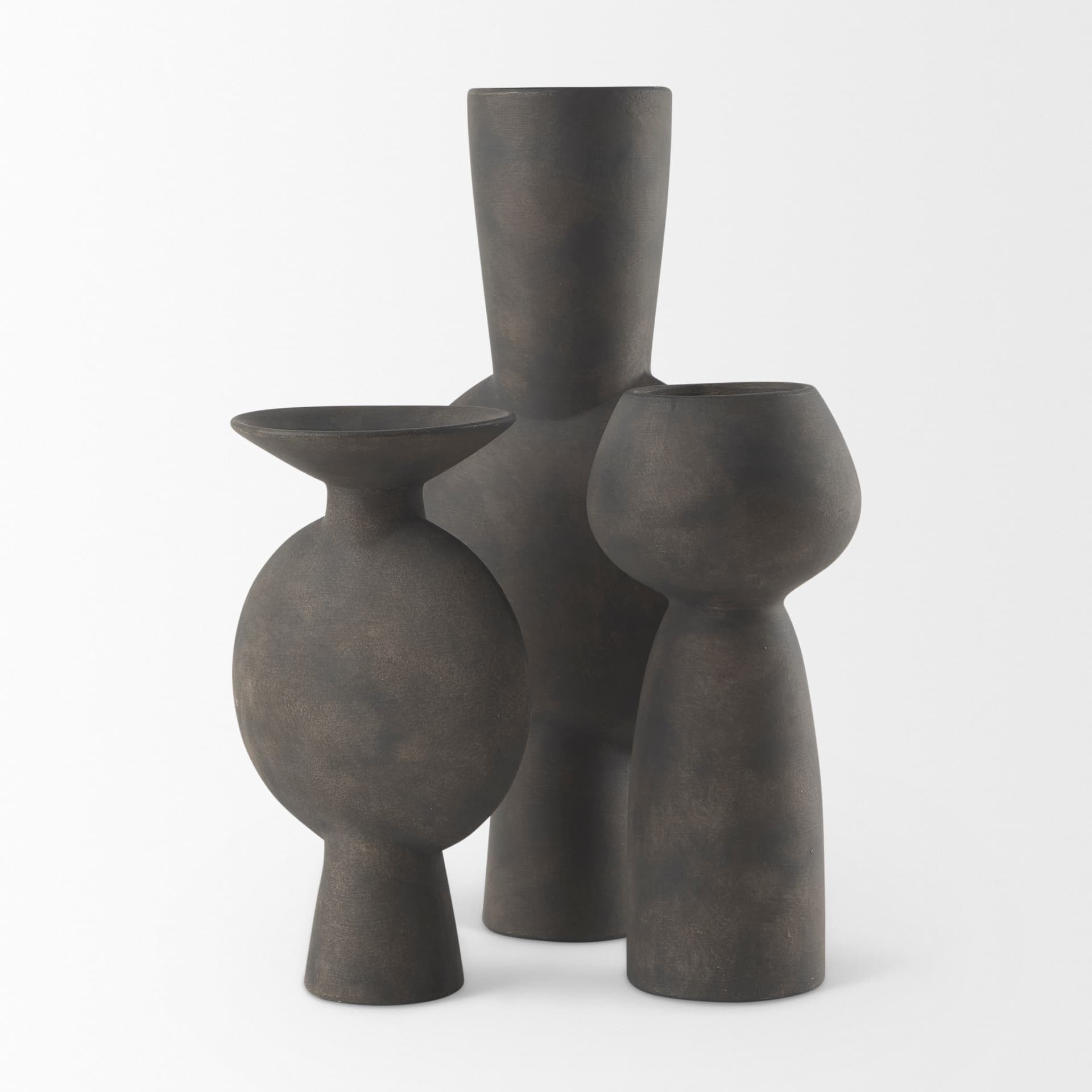 Kaz 6.7L x 5.5W x 11.2H Earthy Brown Ceramic Vase — product photograph