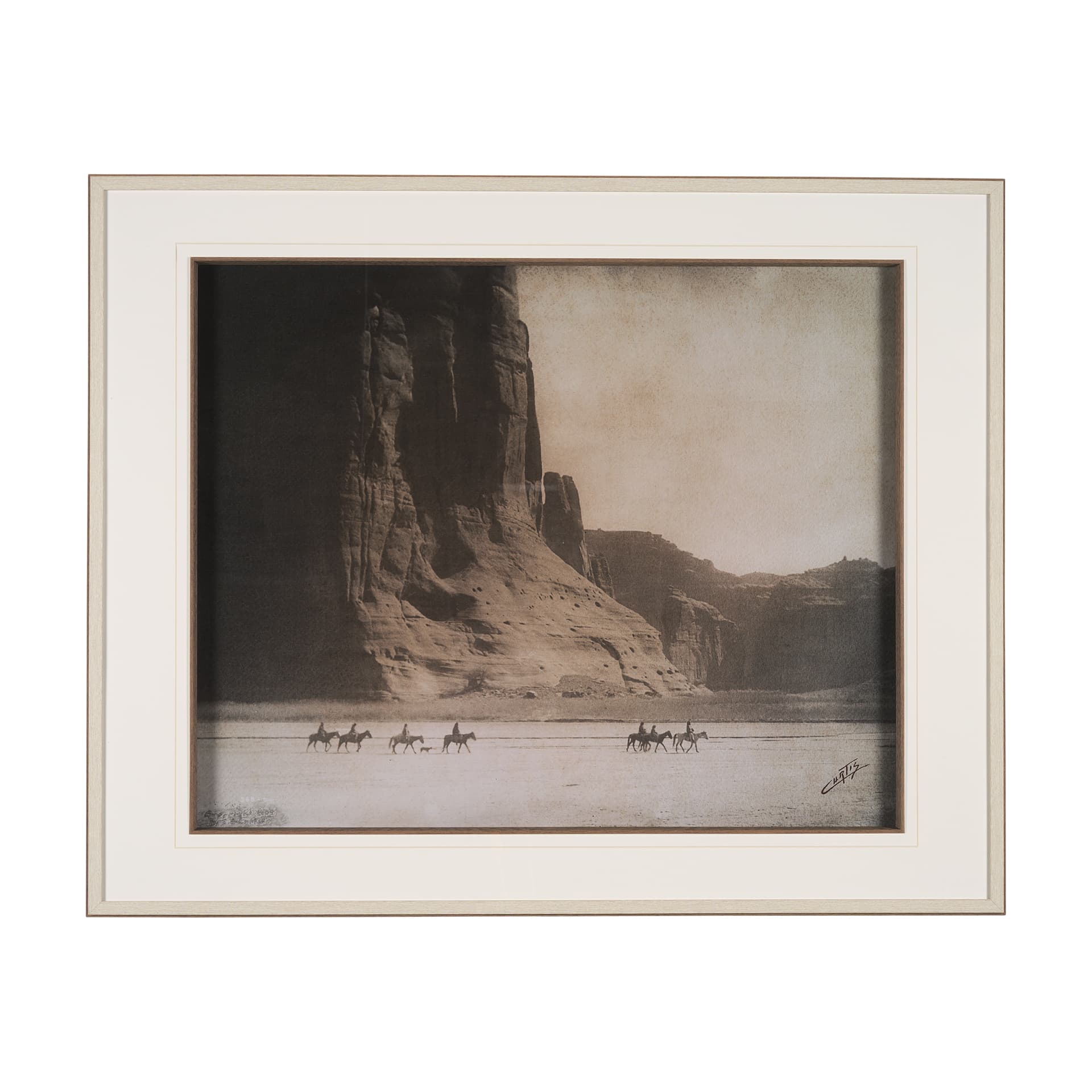Canyon de Chelly by Edward Sheriff Curtis Hand Embelished Framed Photo Art Print Matted under Glass — product photograph