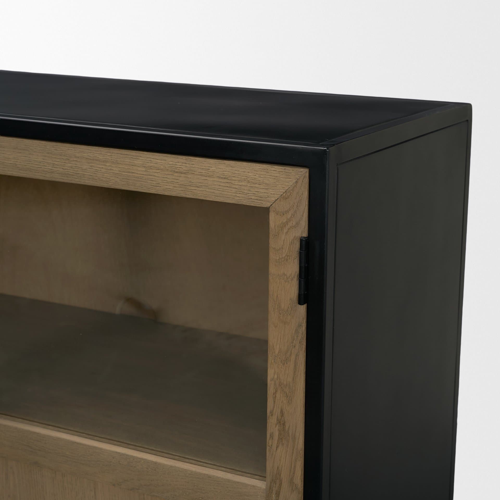 Sloan 80" Light Brown Wood W/Black Metal Frame Sideboard — product photograph