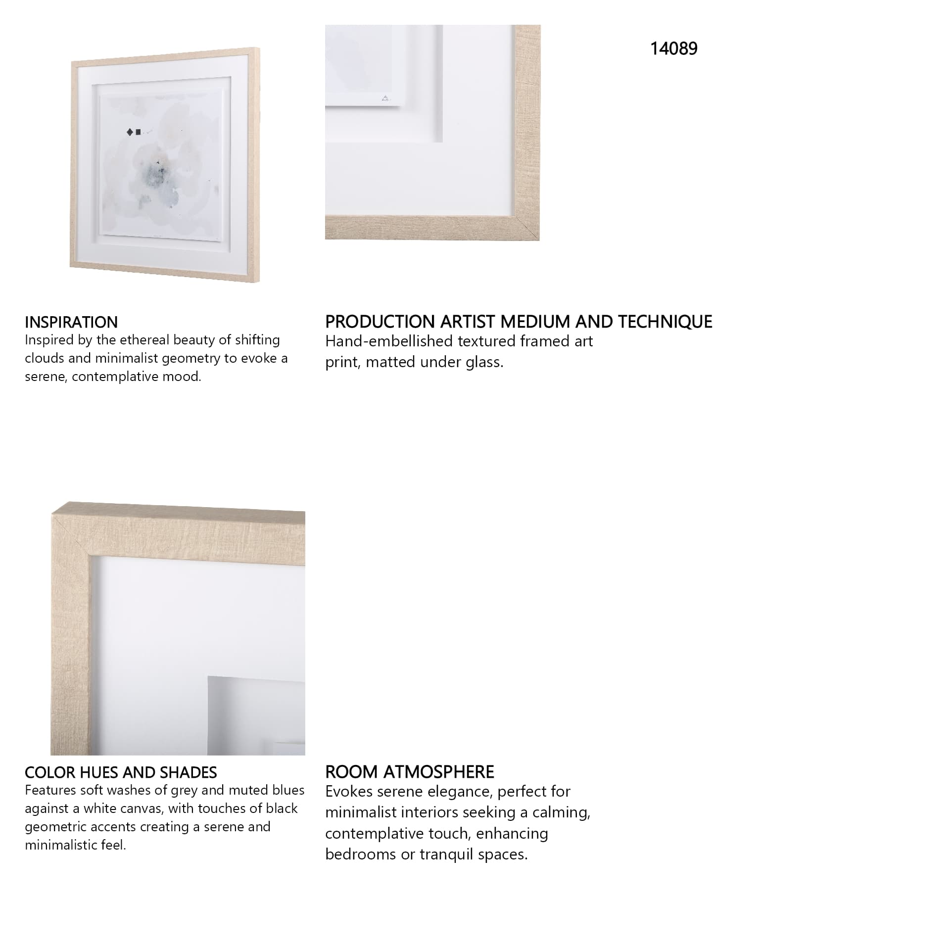 Equilibrium III by Mercana Studio a Hand Embellished Textured Framed Art Print Matted under Glass — in a styled room