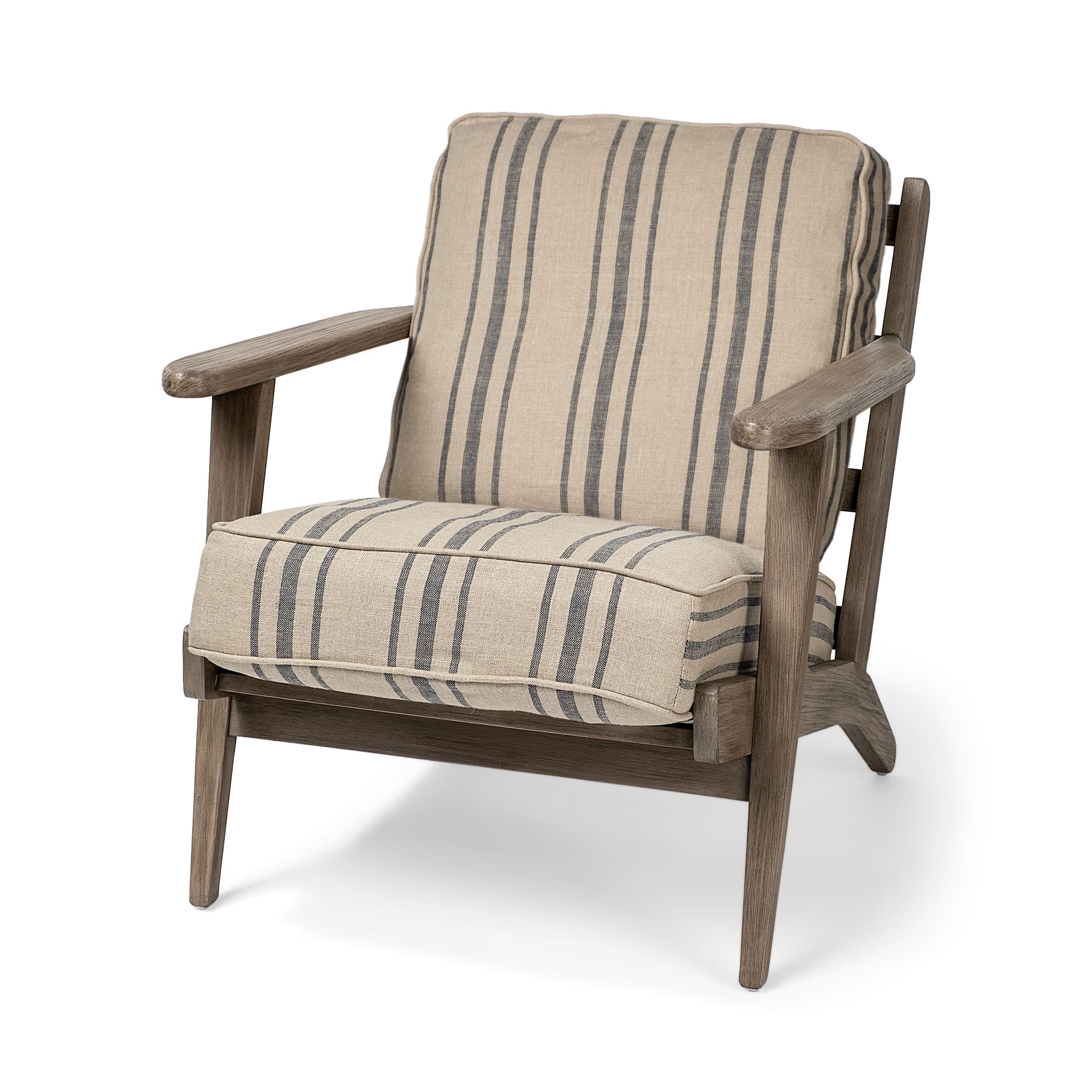 Olympus III Striped Brown Jute Wrapped Wooden Frame Accent Chair — product photograph