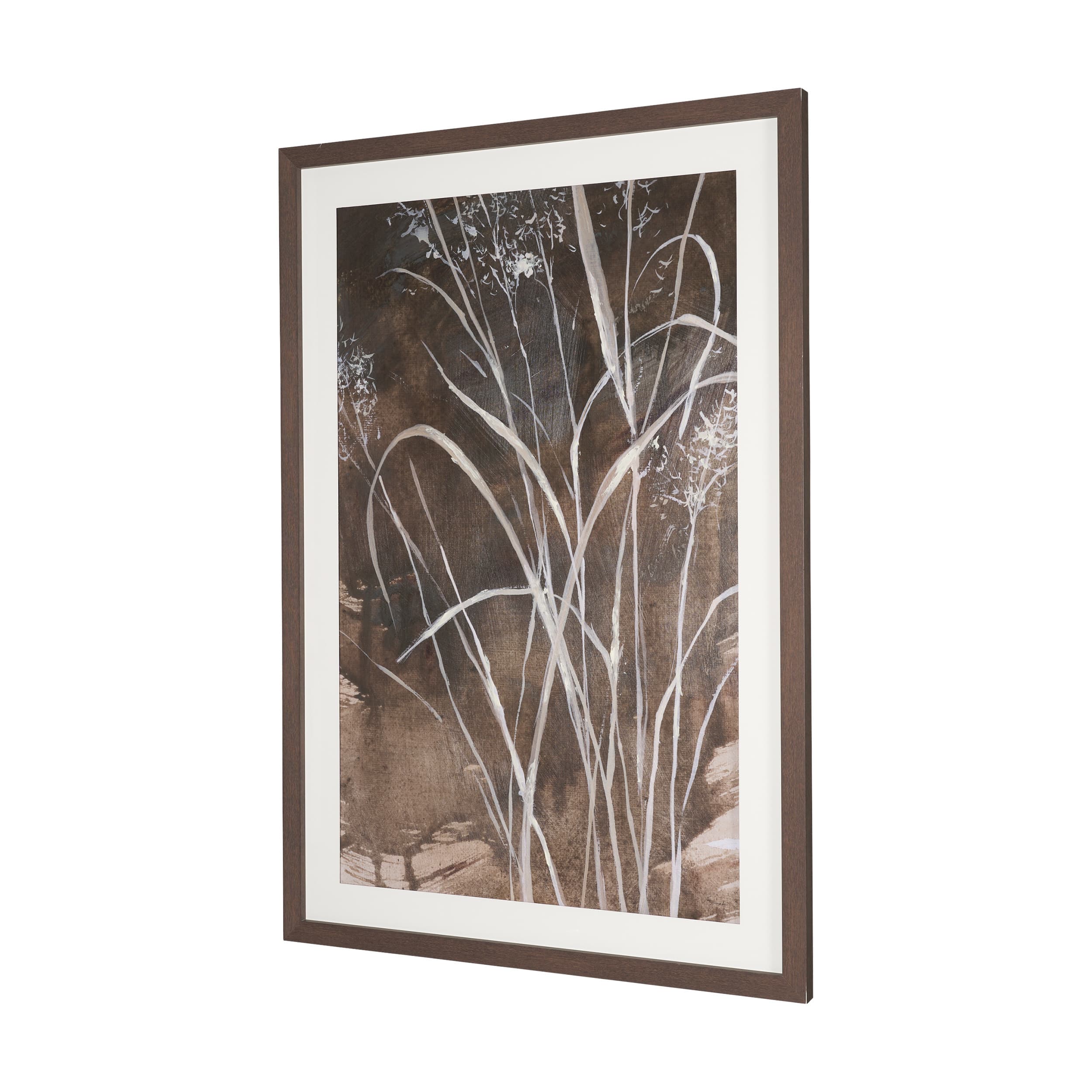 Ghost Grasses II by Mercana Studio Hand-Embellished Textured Framed Artwork Matted under Glass — product photograph