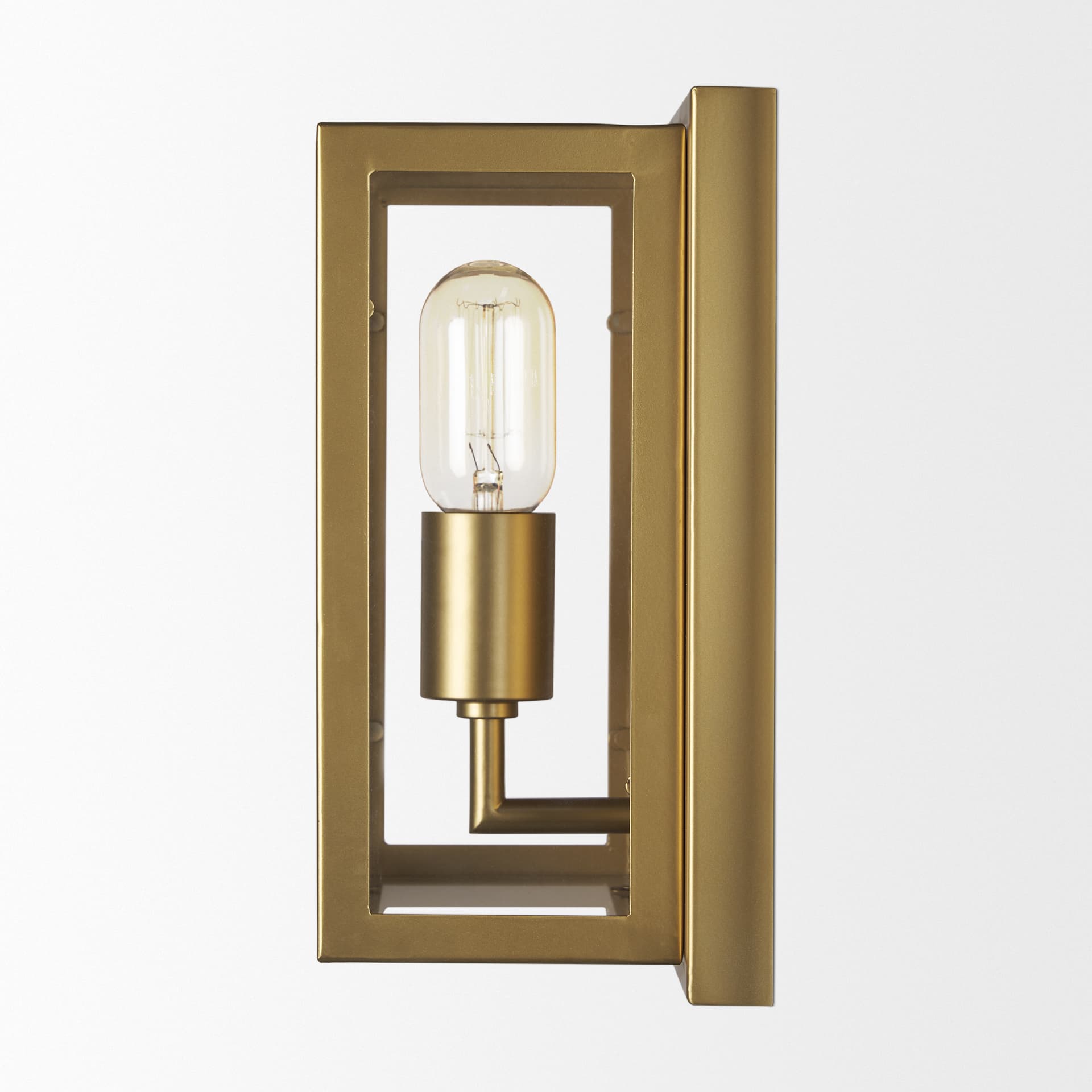Cairn Brushed Gold Metal w/ Glass 1-Light Wall Sconce — product photograph